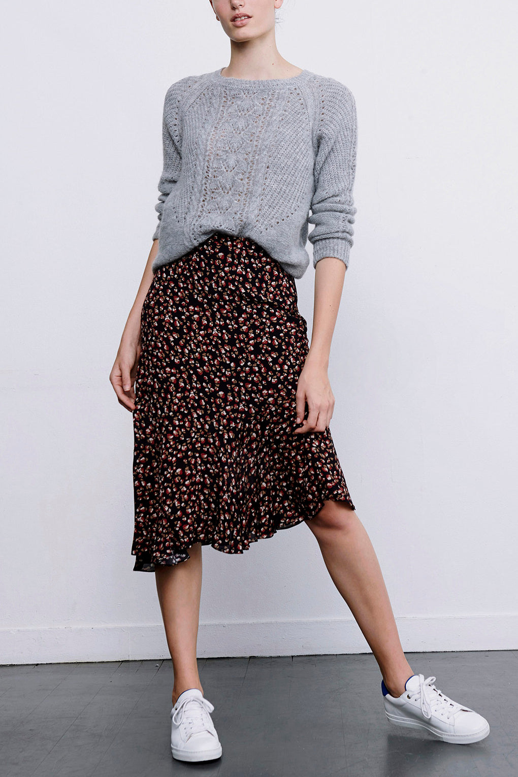 TEVA - Jupe asymétrique en mousseline imprimée Faume - seconde main