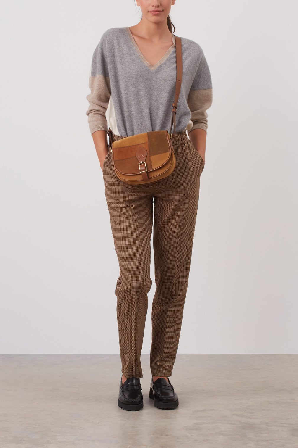 Pantalon tailleur décontracté à motif - EMMA Faume - seconde main