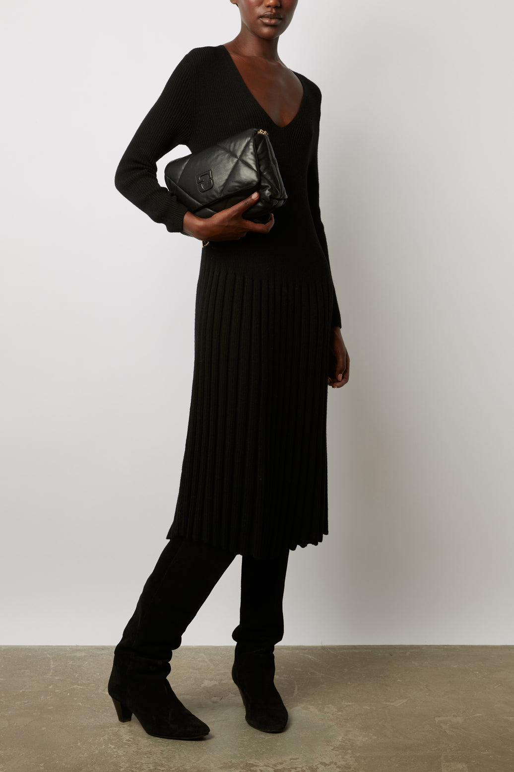 Robe midi en maille à côtes - JAYWENN Faume - seconde main