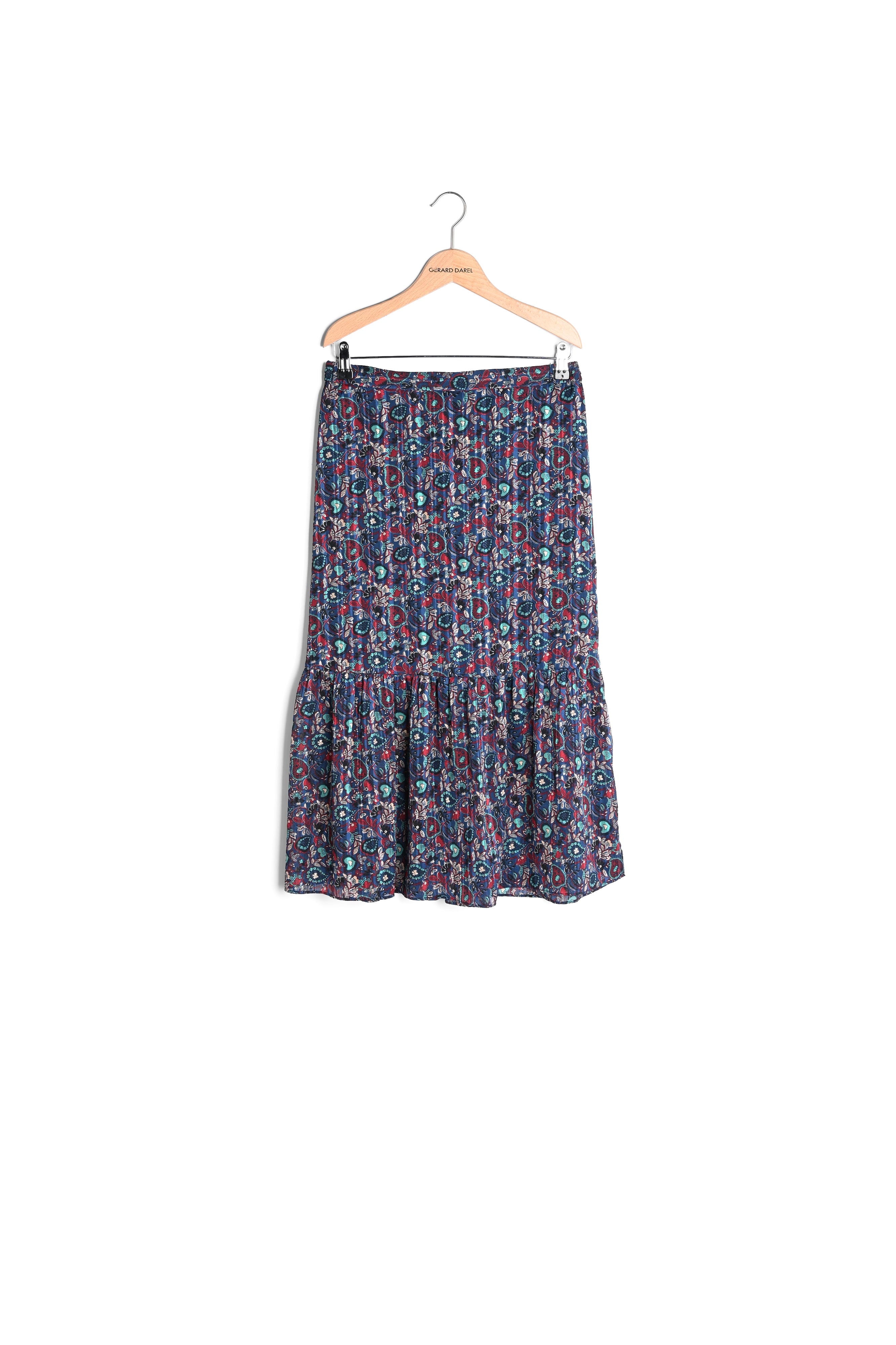 TERRY - Jupe longue en mousseline imprimée et Lurex Faume - seconde main