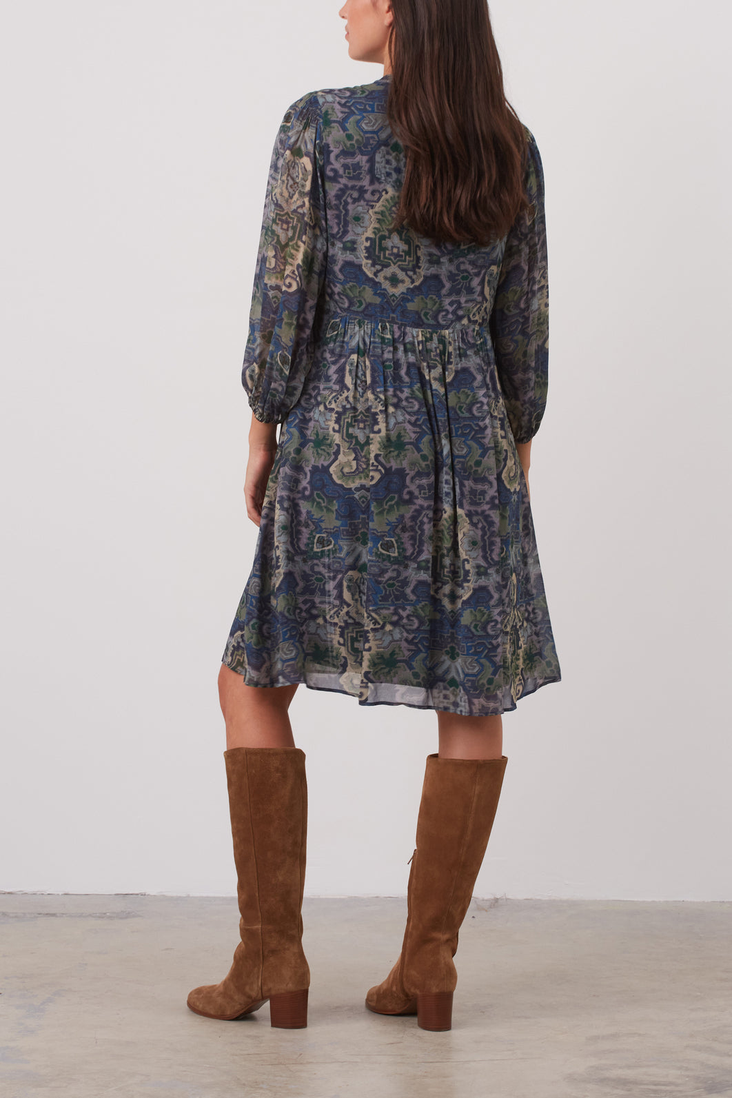 Robe en mousseline à motif graphique - JULIA Faume - seconde main