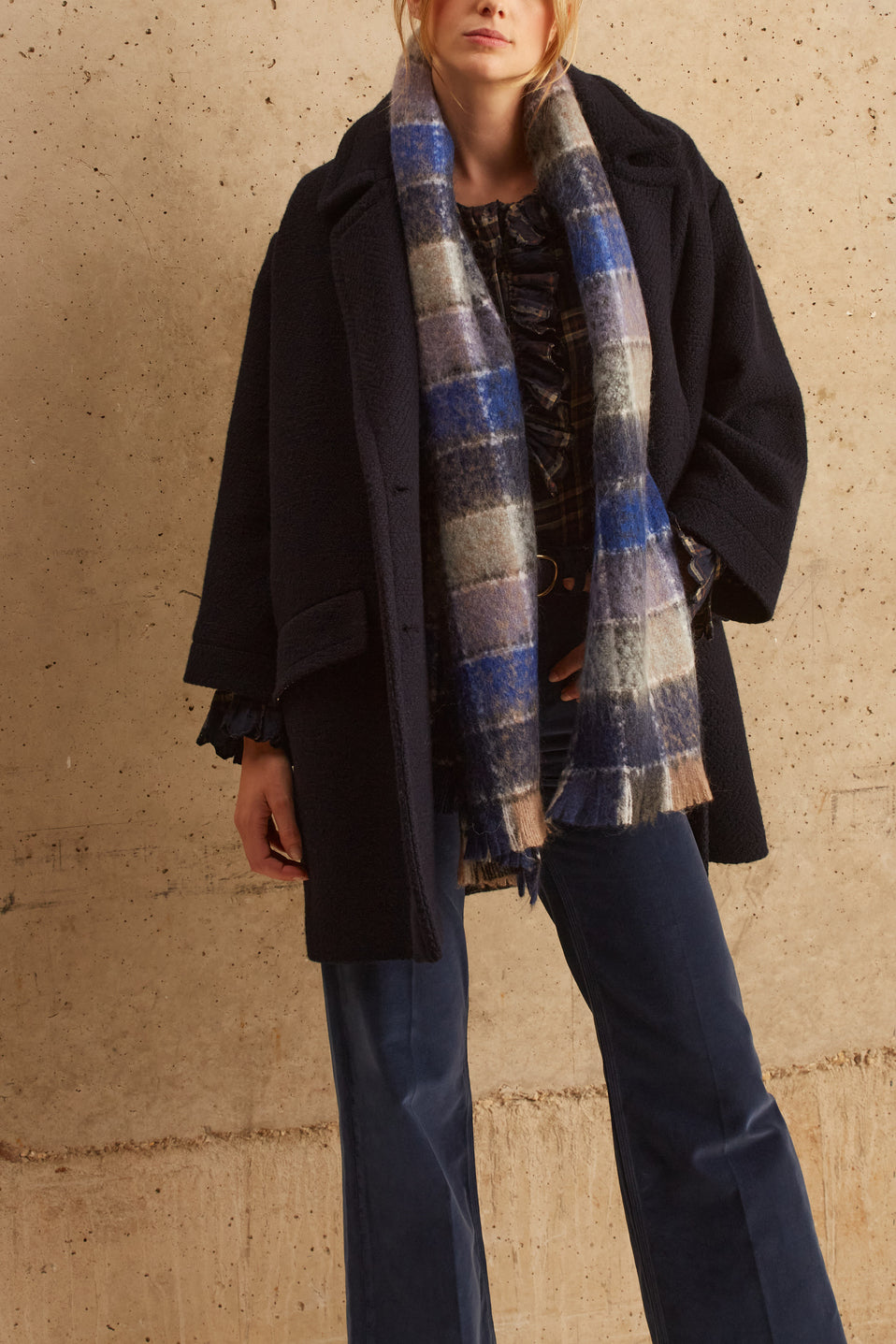 Manteau oversize en jacquard - SARAH Faume - seconde main
