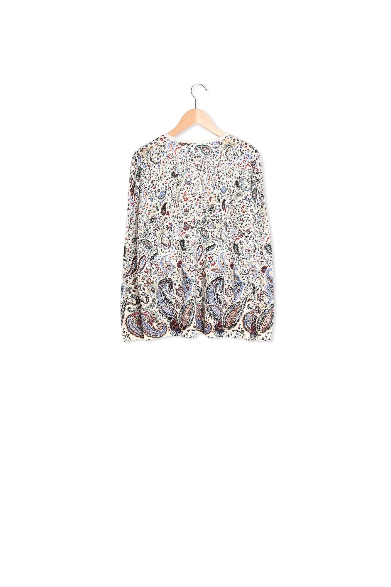 Pull fin en laine à imprimé cachemire Faume - seconde main