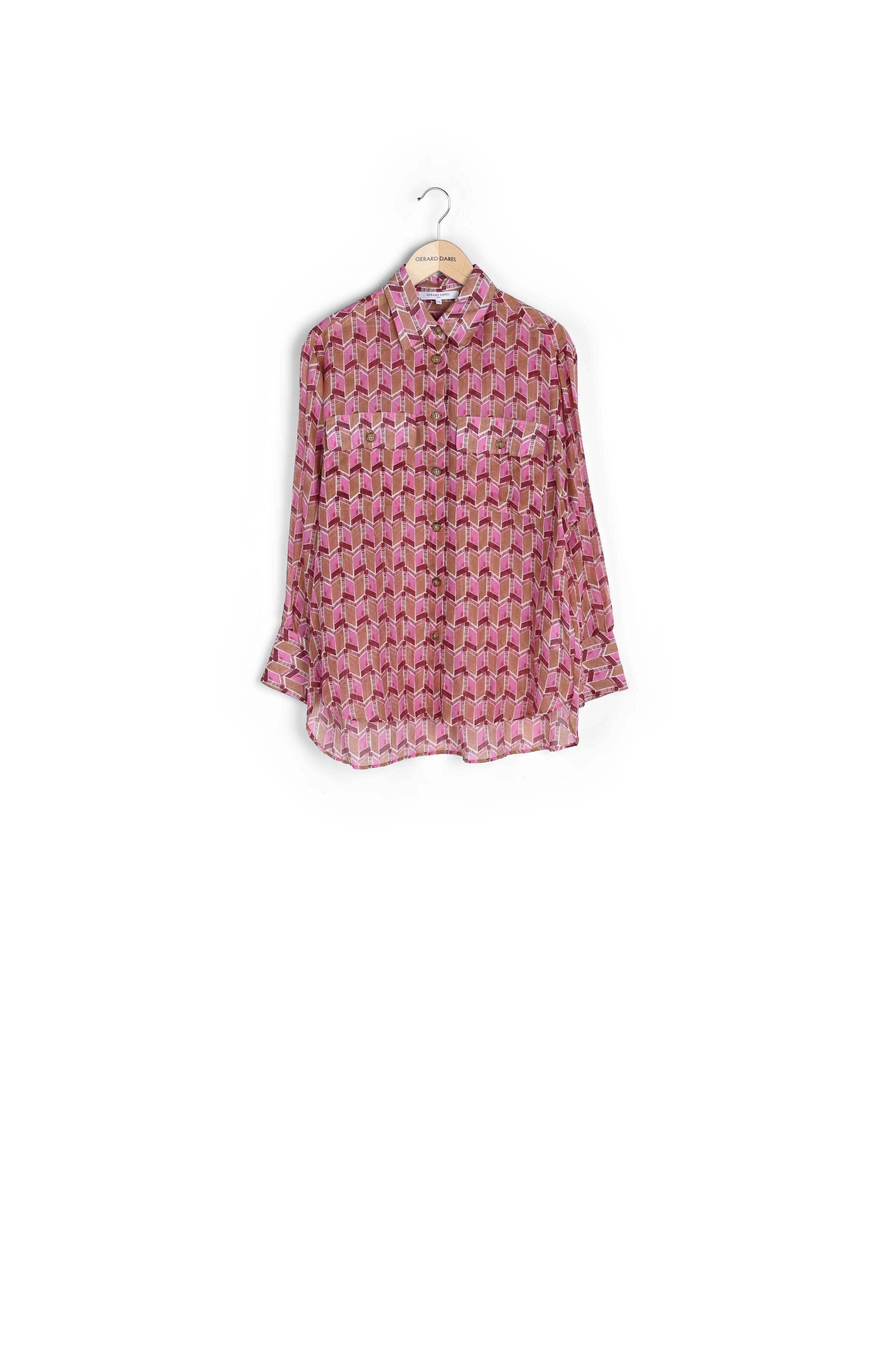 NAIS - chemise imprimée en coton et soie Faume - seconde main