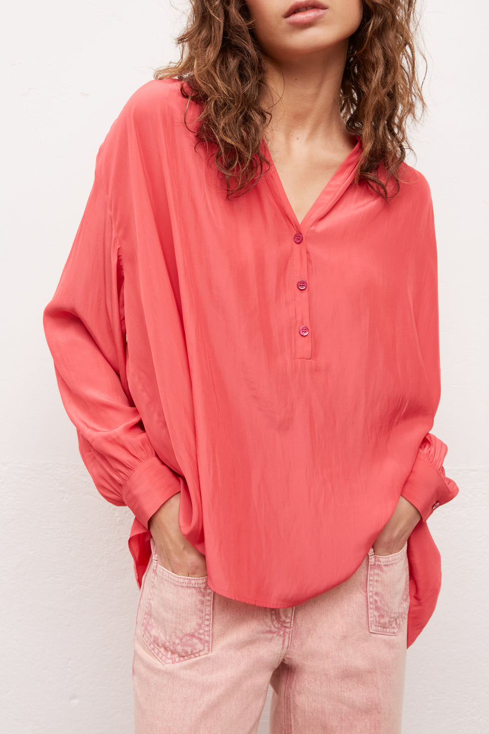NAHEL - Blouse oversize au toucher soyeux Faume - seconde main