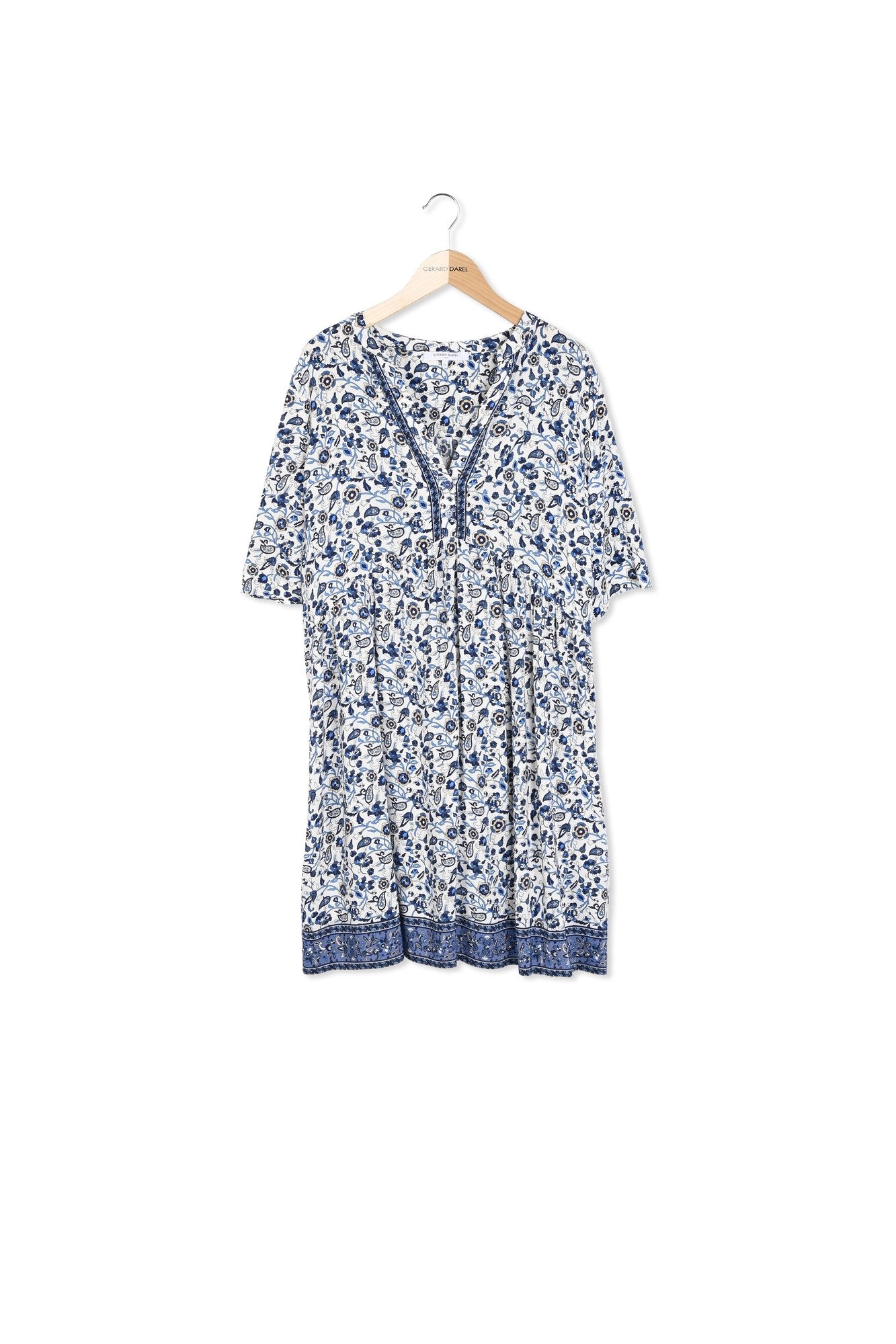 JUDE - Robe empire à motif Faume - seconde main