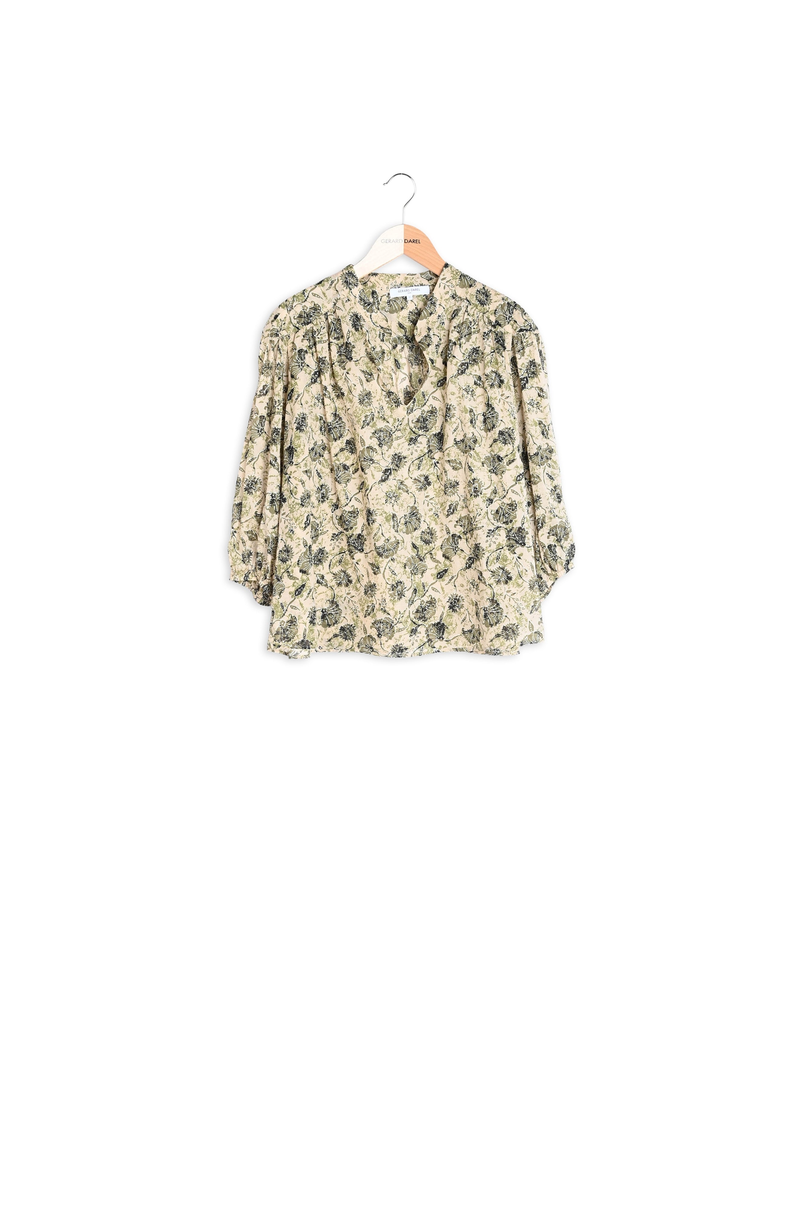 Blouse en voile de coton bicolore - CAPUCINE Faume - seconde main
