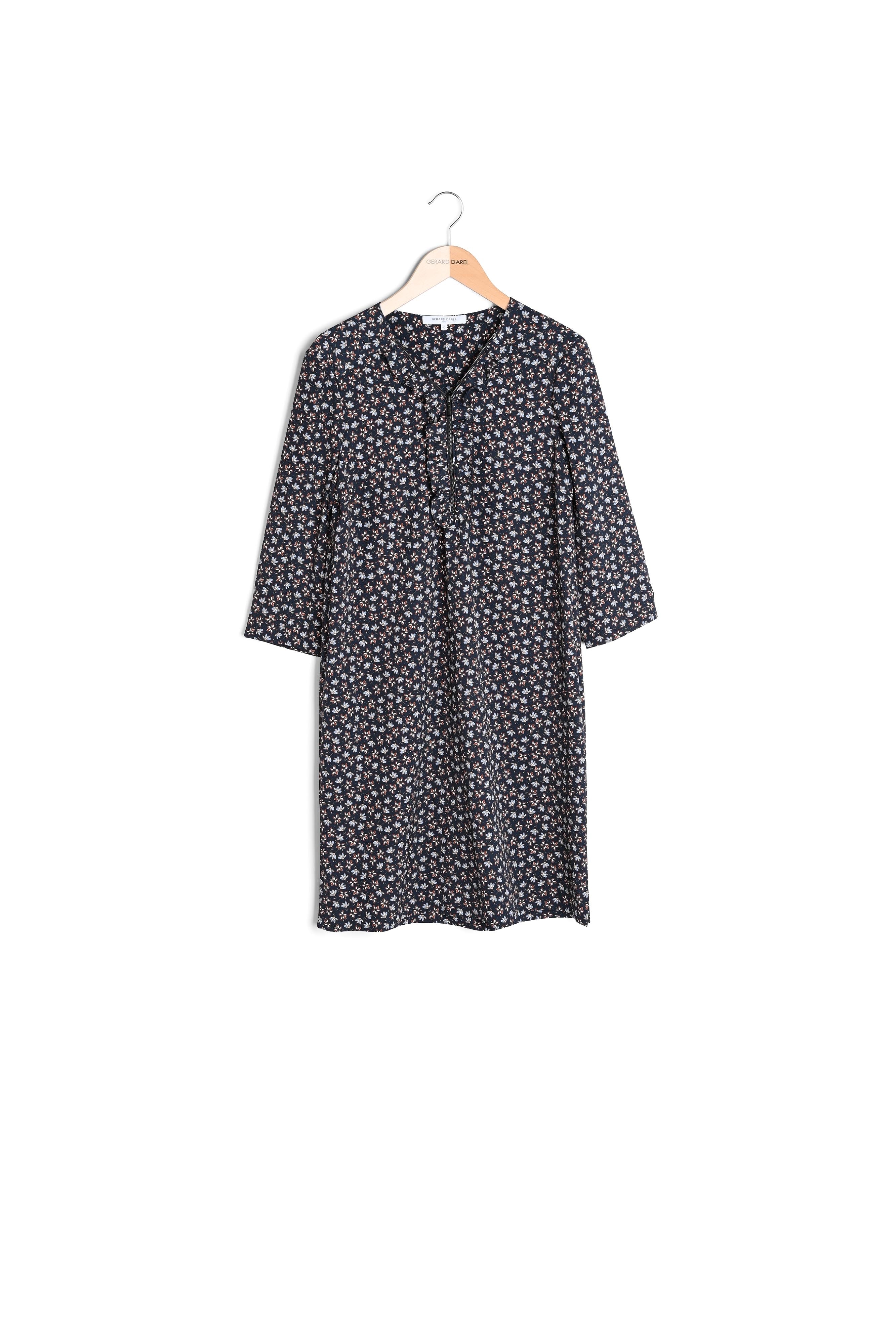 DARIA - Robe en crêpe imprimé Faume - seconde main