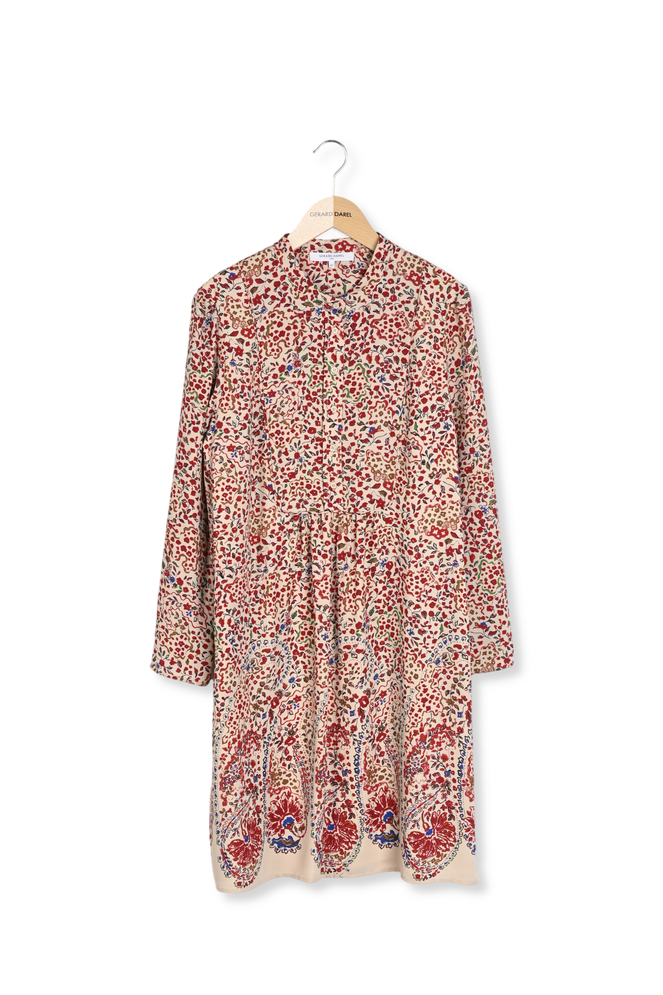 DALI - Robe en crêpe imprimé floral Faume - seconde main