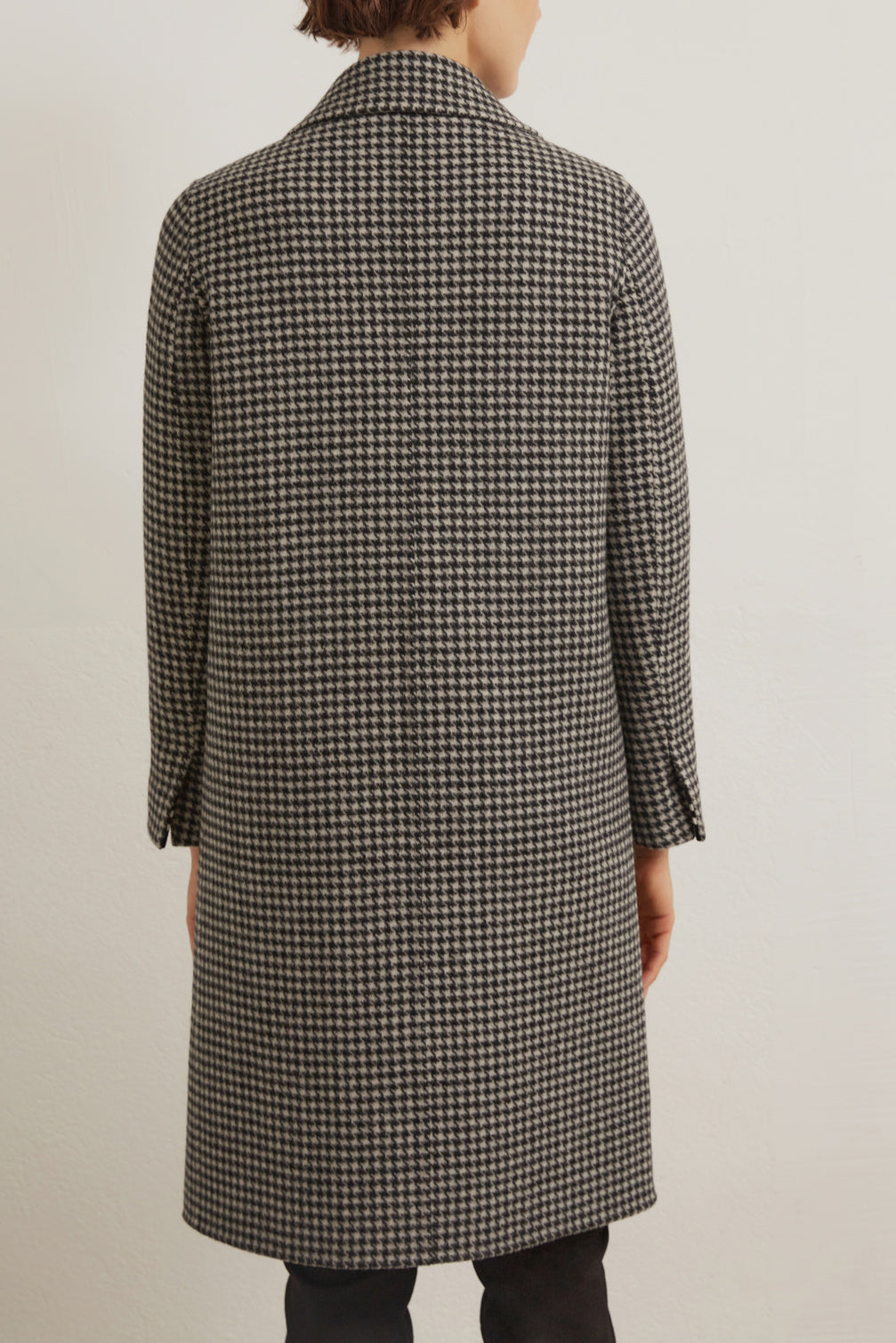 Saly - Manteau en laine pied-de-poule réversible Faume - seconde main