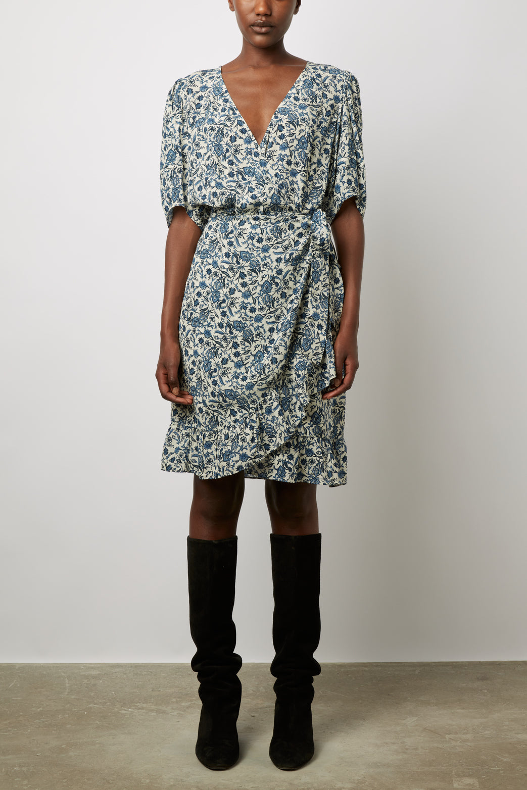 Robe courte portefeuille imprimé cachemire - JESABELLE Faume - seconde main