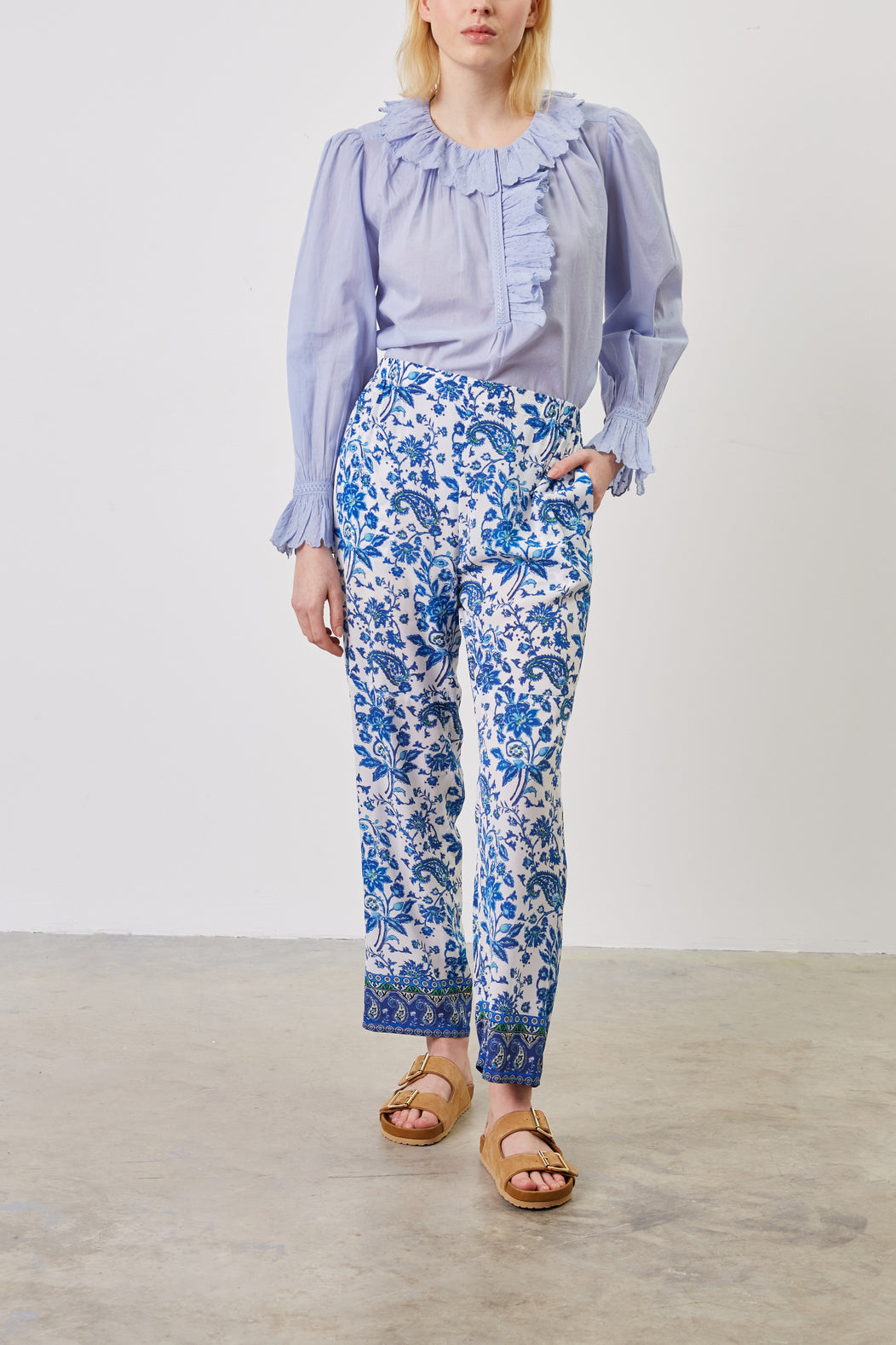 Pantalon fluide à fleurs - ELISEA Faume - seconde main