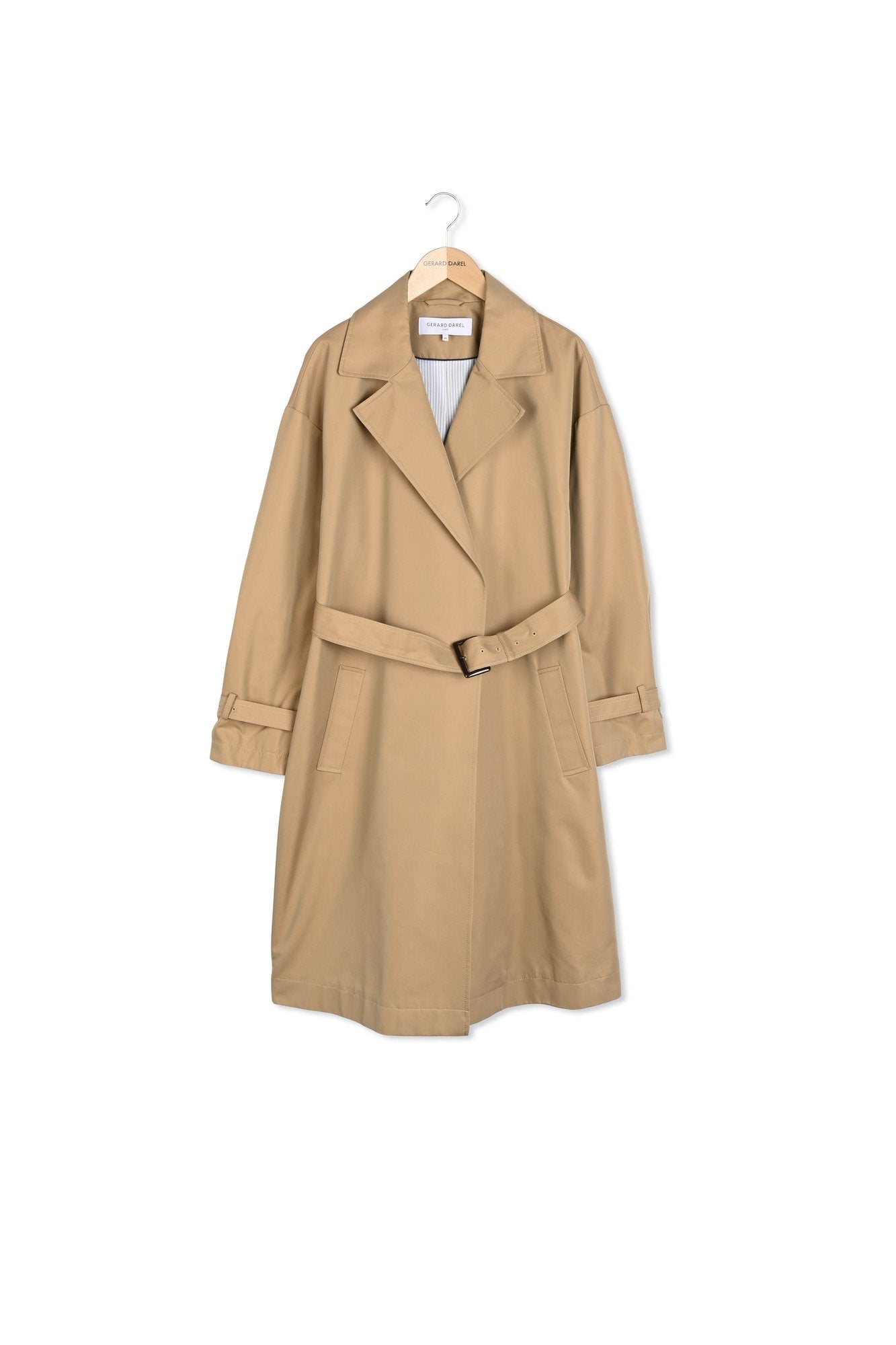 DALILA - Trench ceinturé en toile de coton Faume - seconde main