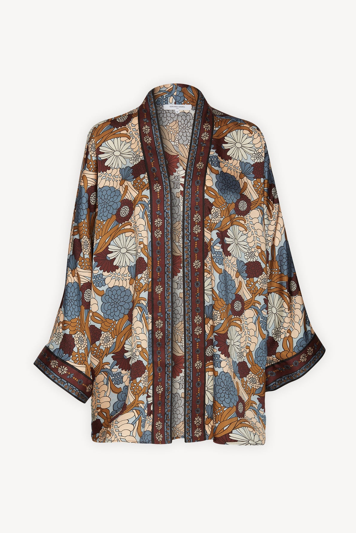 AGATHE - Veste kimono à imprimé floral Faume - seconde main