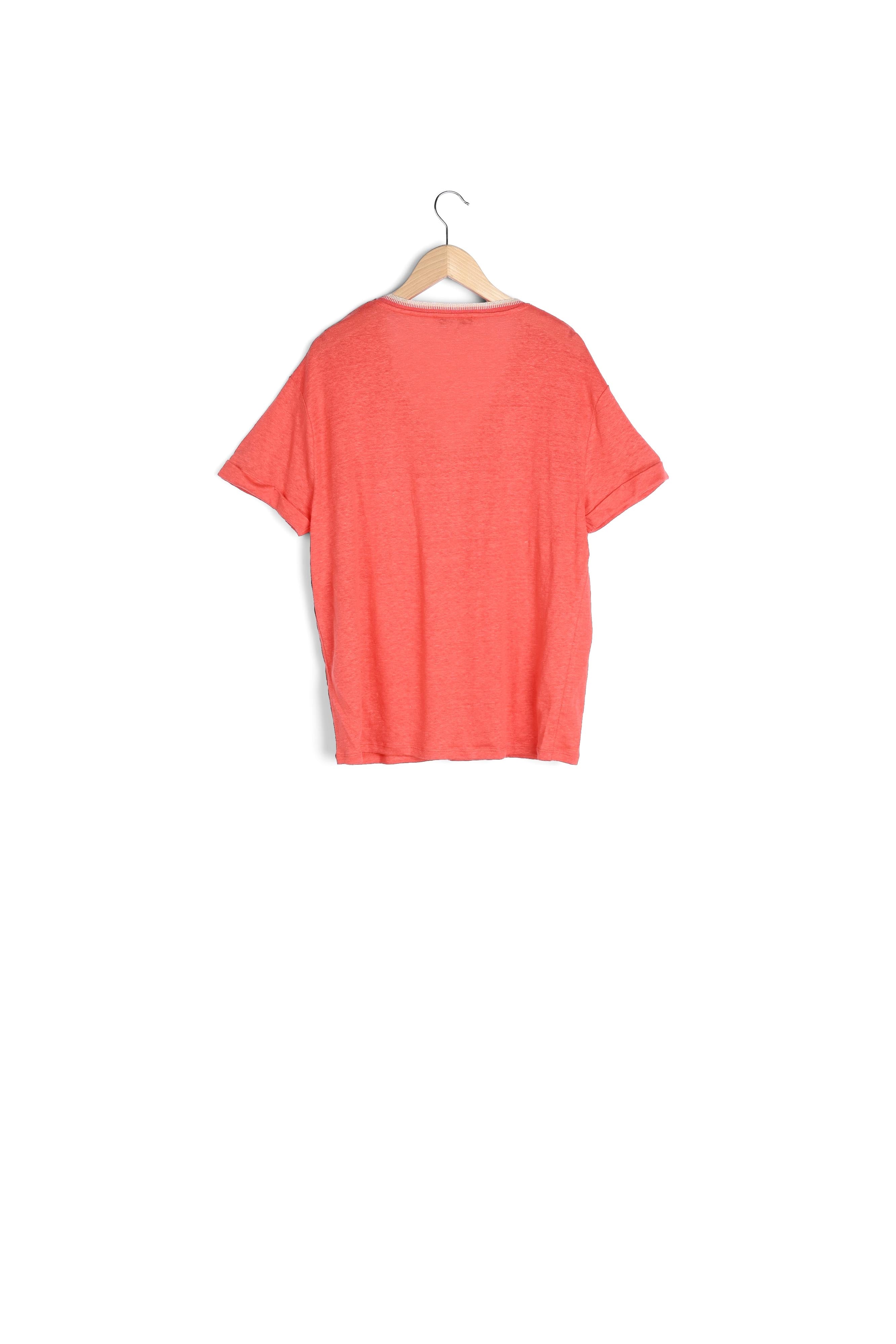 JOYA - Tee-shirt V en lin Faume - seconde main