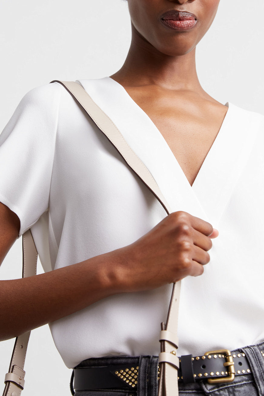 Blouse col V unie - CERES Faume - seconde main