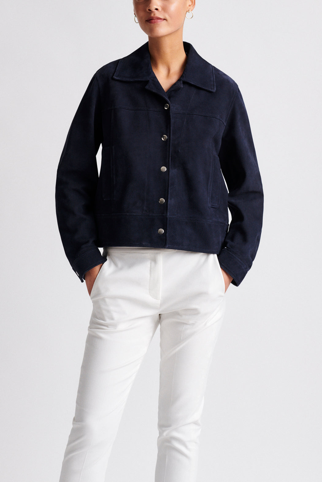 GERMANA - Veste courte en chèvre velours Faume - seconde main