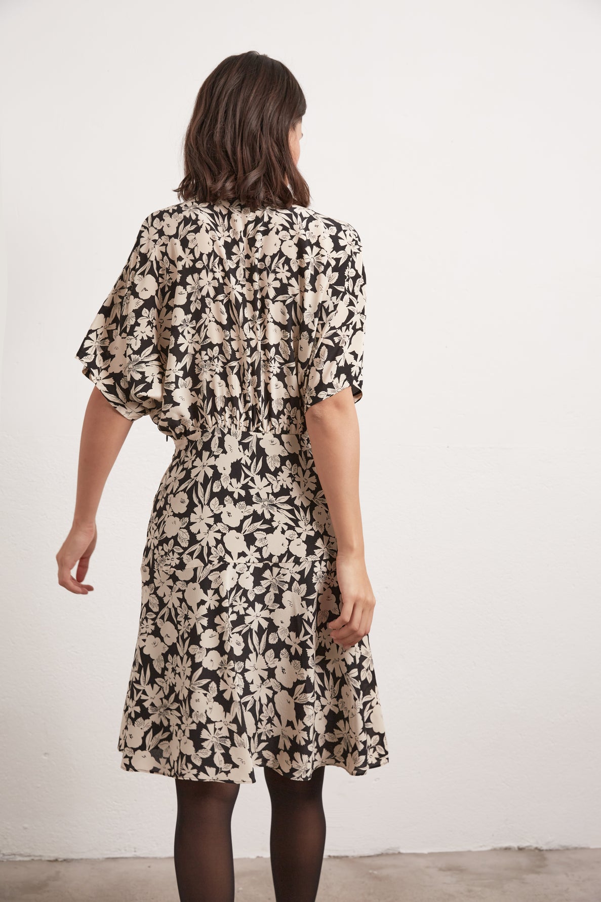 SABRINA - Robe courte en soie imprimée Faume - seconde main