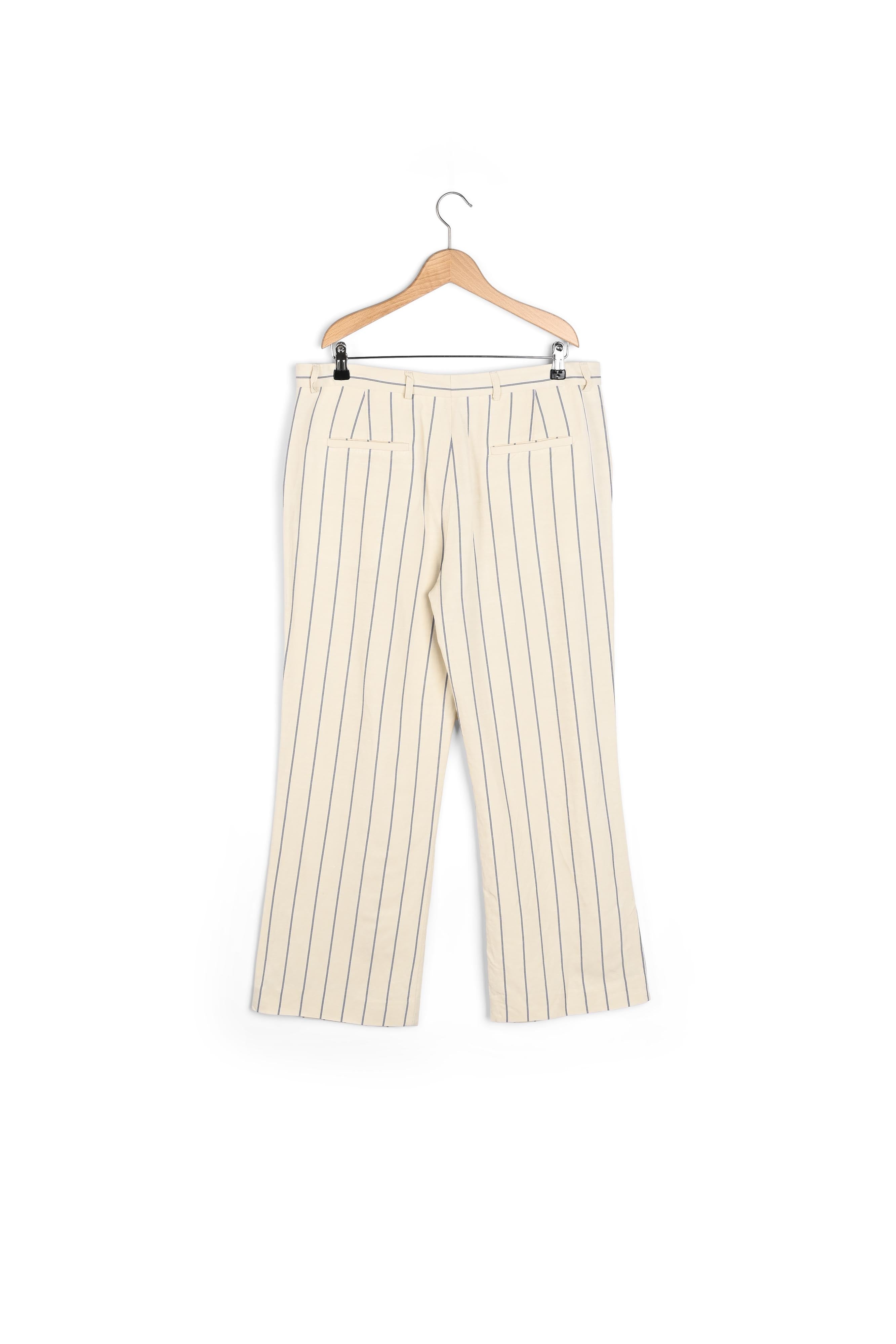 MONIA - Pantalon large à rayures en lin mélangé Faume - seconde main