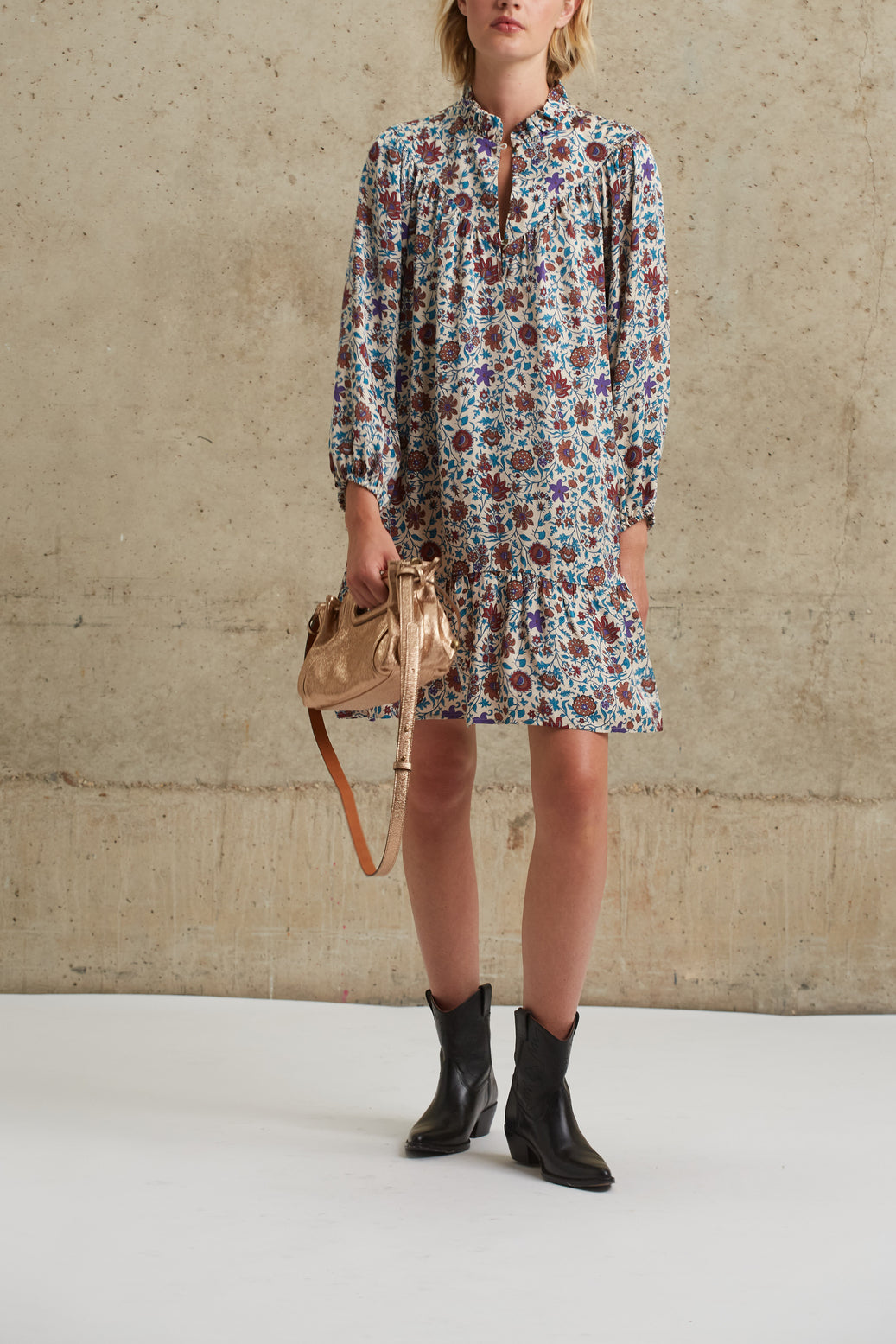 Robe courte à motif fleuri - JOHANA Faume - seconde main