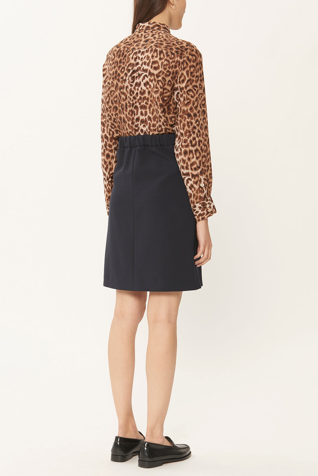 THALLIA - Jupe trapèze en crêpe Faume - seconde main