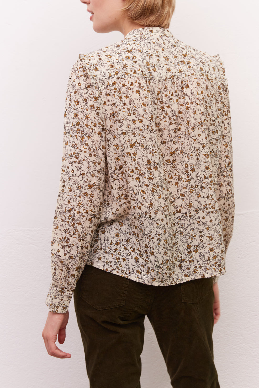 Chemise col Mao et détails volantés - CASEY Faume - seconde main