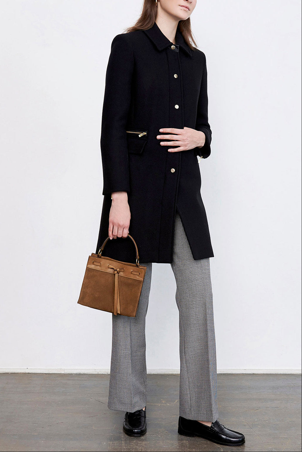 PHANIE - Manteau droit en laine vierge Faume - seconde main