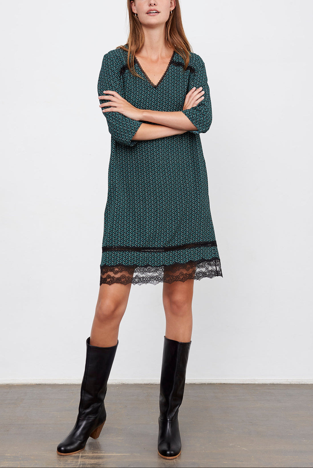 DANYL - Robe droite en crêpe Faume - seconde main