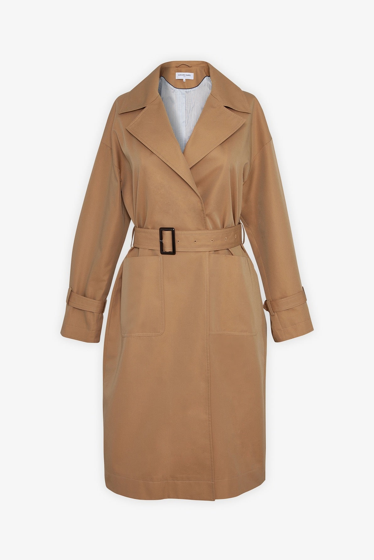 DALILA - Trench ceinturé en toile de coton Faume - seconde main