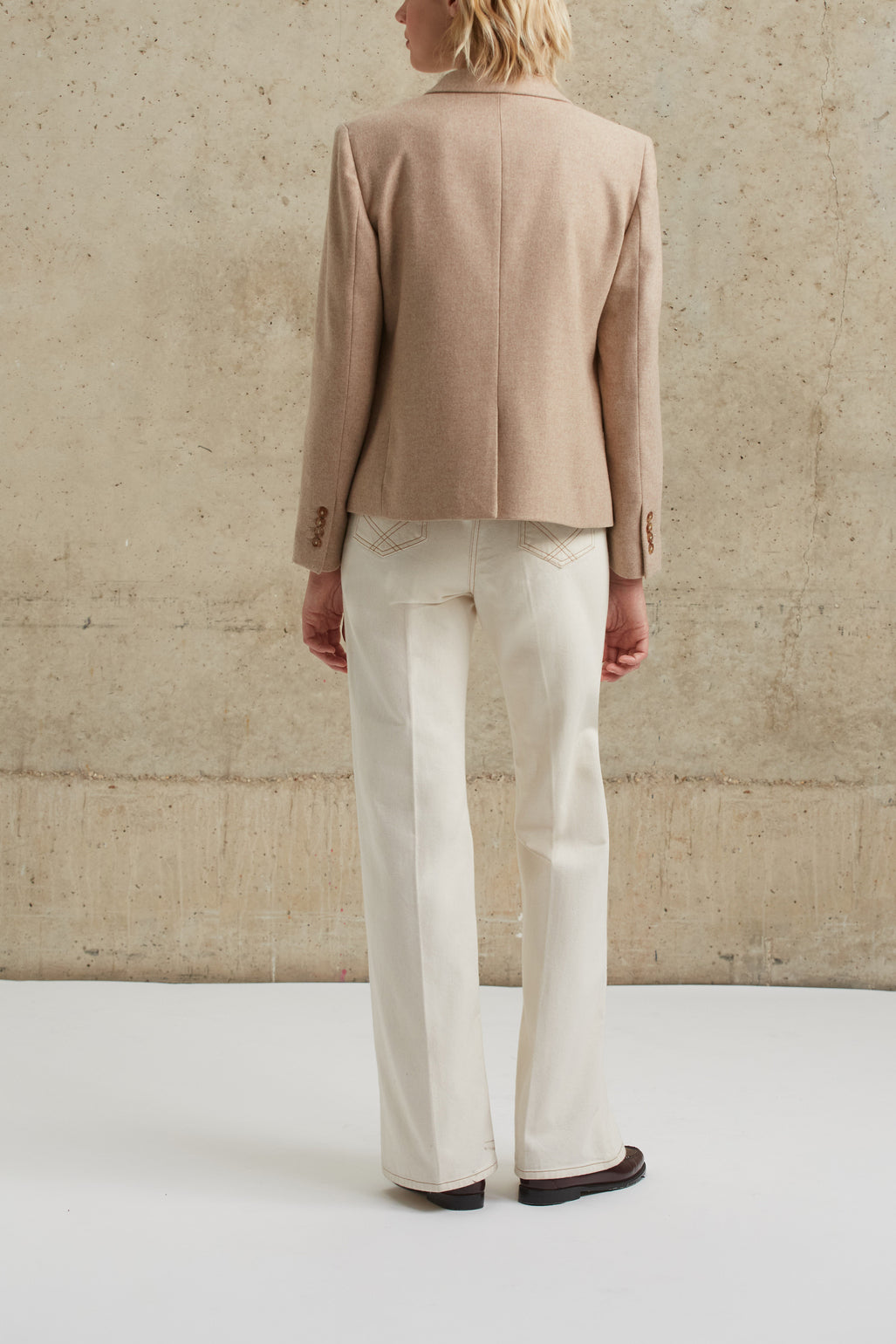 Veste tailleur en lainage sergé - NELLE Faume - seconde main