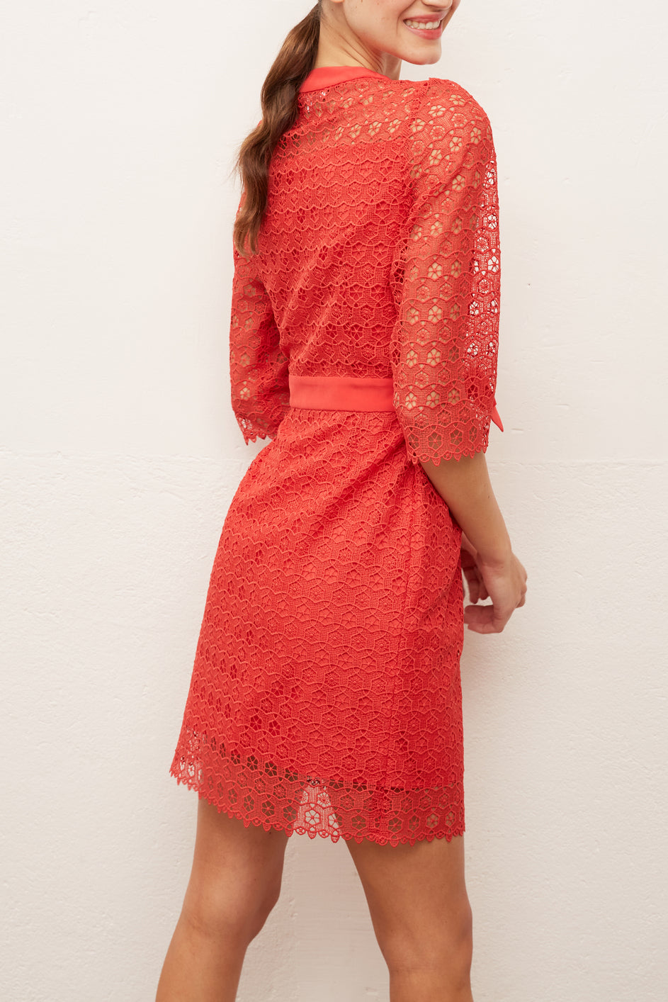 SANTANA - Robe-chemise courte à nouer Faume - seconde main