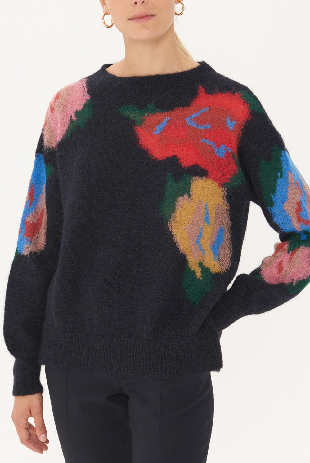 SALOME - Pull en mohair imprimé Faume - seconde main