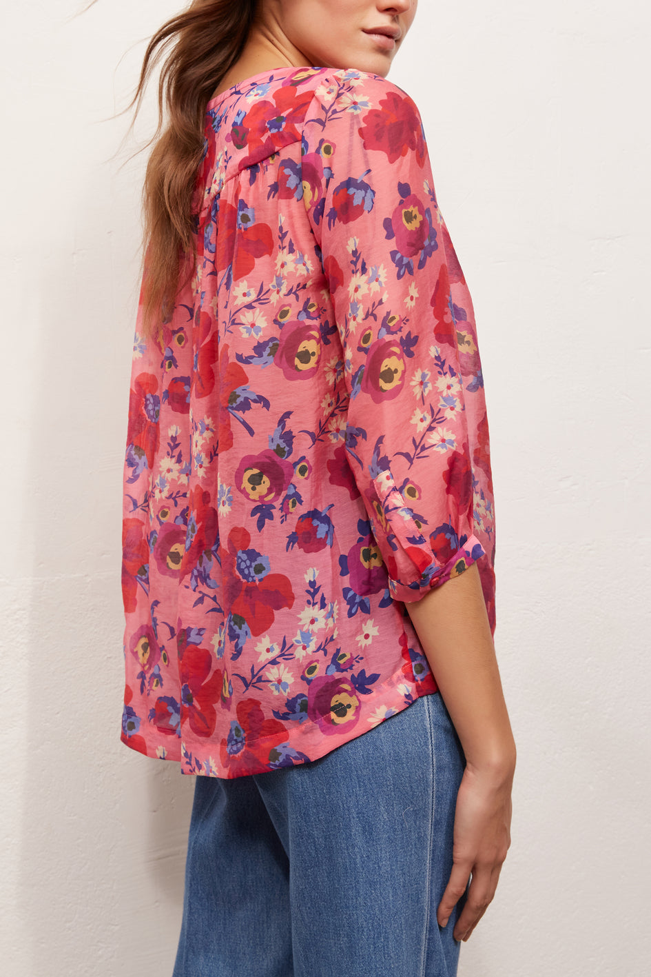 NICOLE - Blouse légère à imprimé floral Faume - seconde main