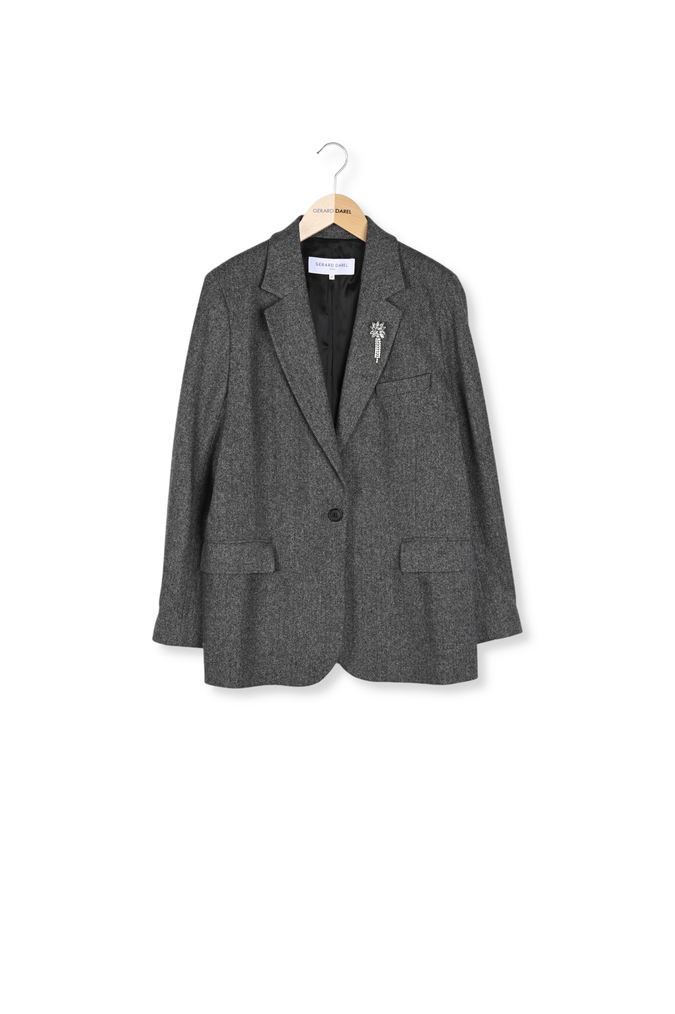 Blazer à chevrons et broche - MELANIE Faume - seconde main