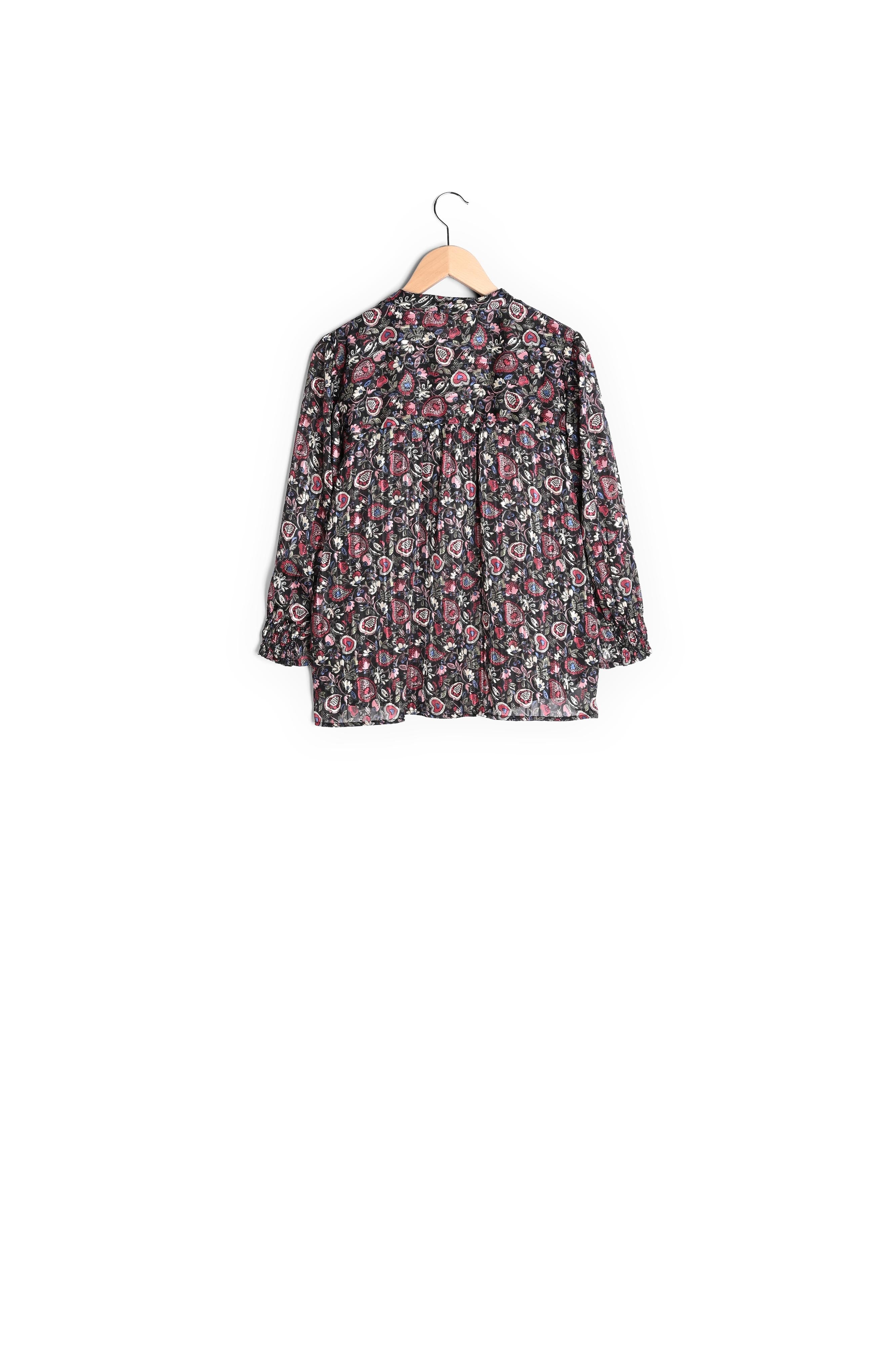 Blouse bohème en mousseline lamée imprimée - CASEY Faume - seconde main