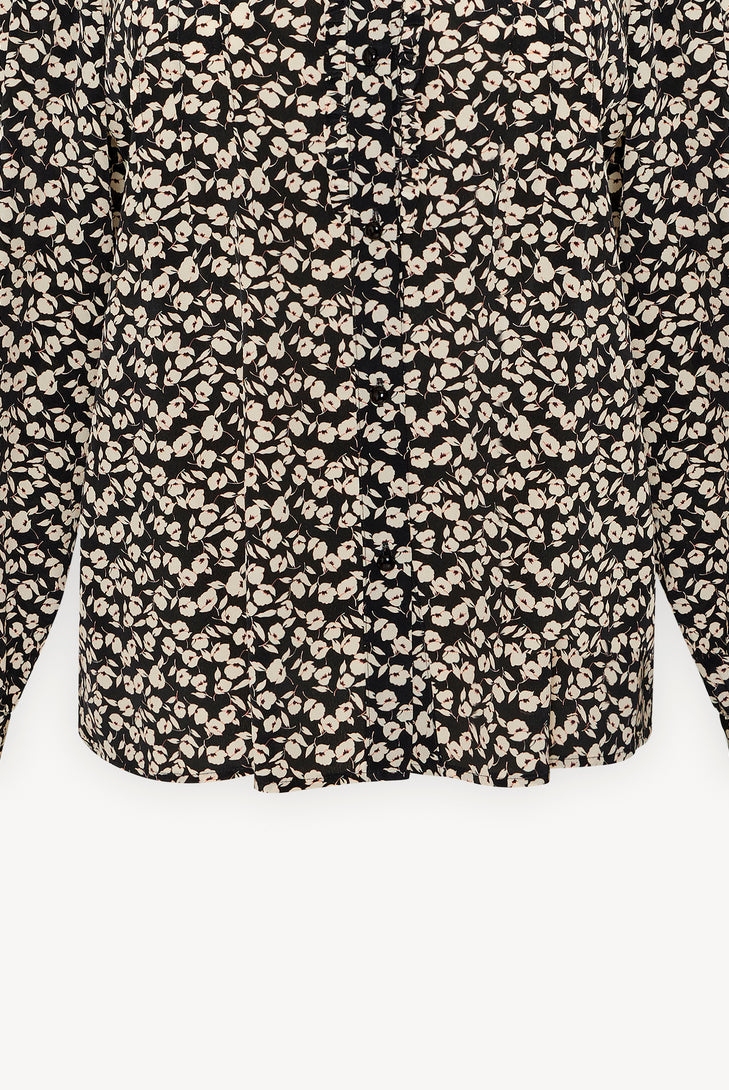 Chemise fleurie avec volants et plis - CHEYENNE Faume - seconde main