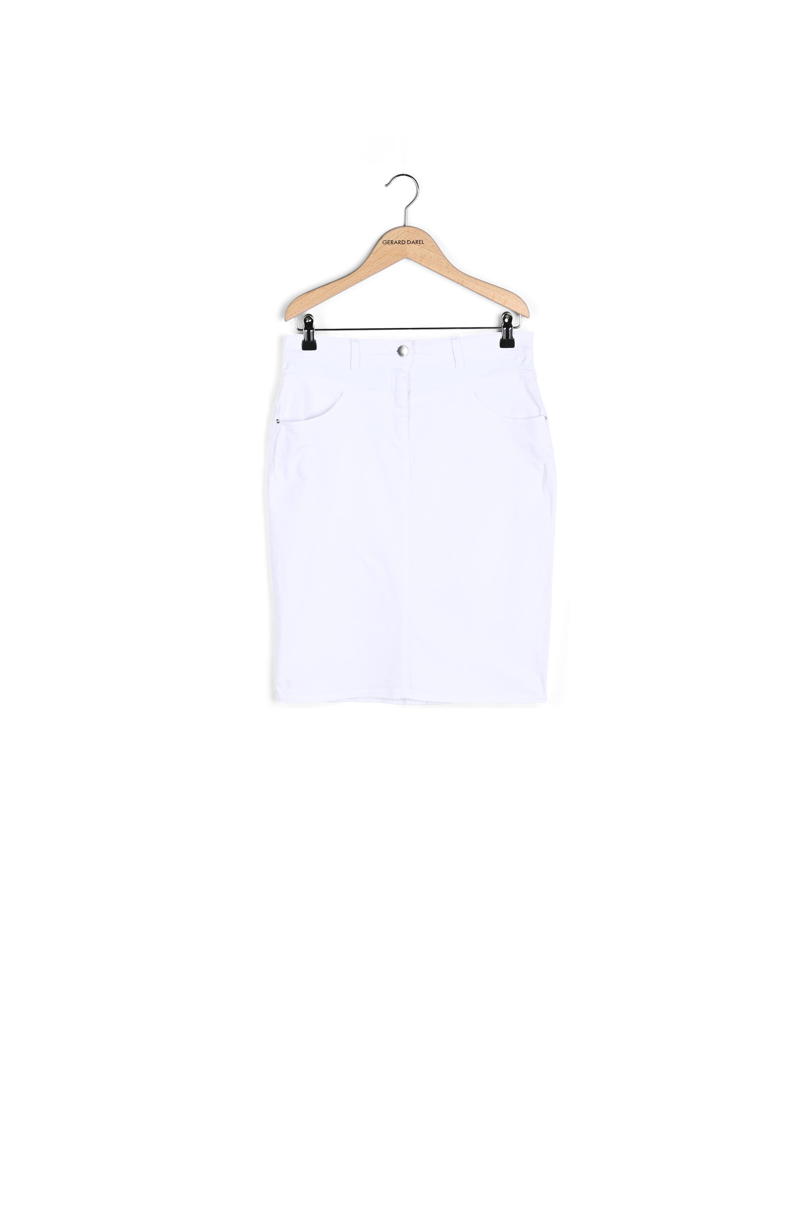 LENI - Jupe droite en coton Stretch Faume - seconde main