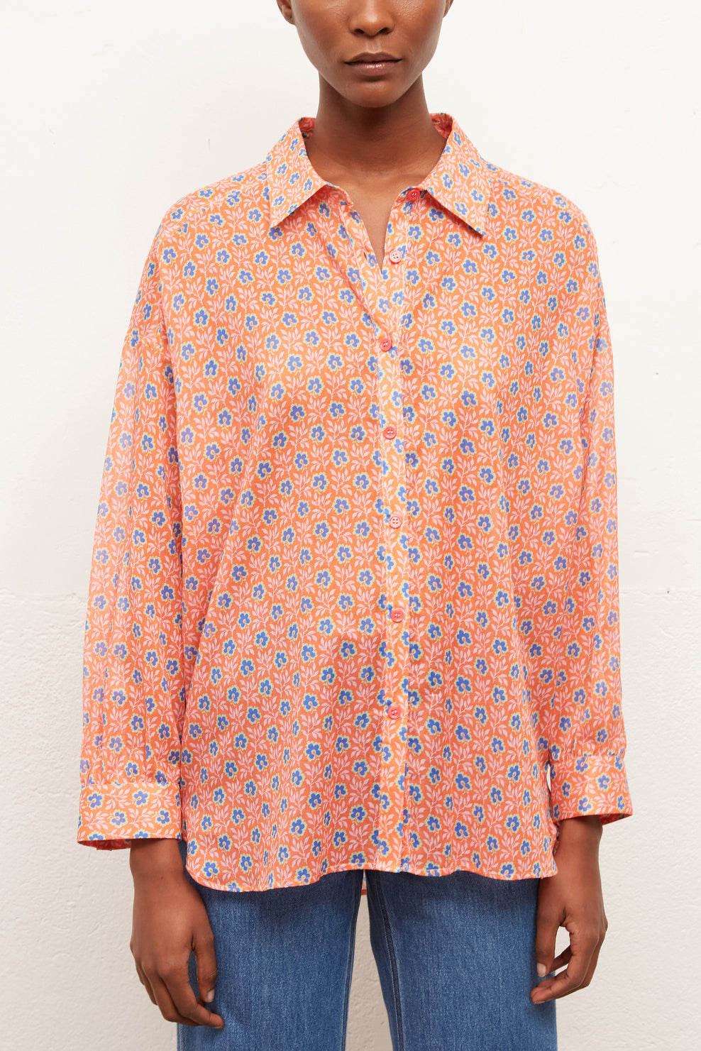 NAPOLI - Chemise en voile de coton imprimé Faume - seconde main