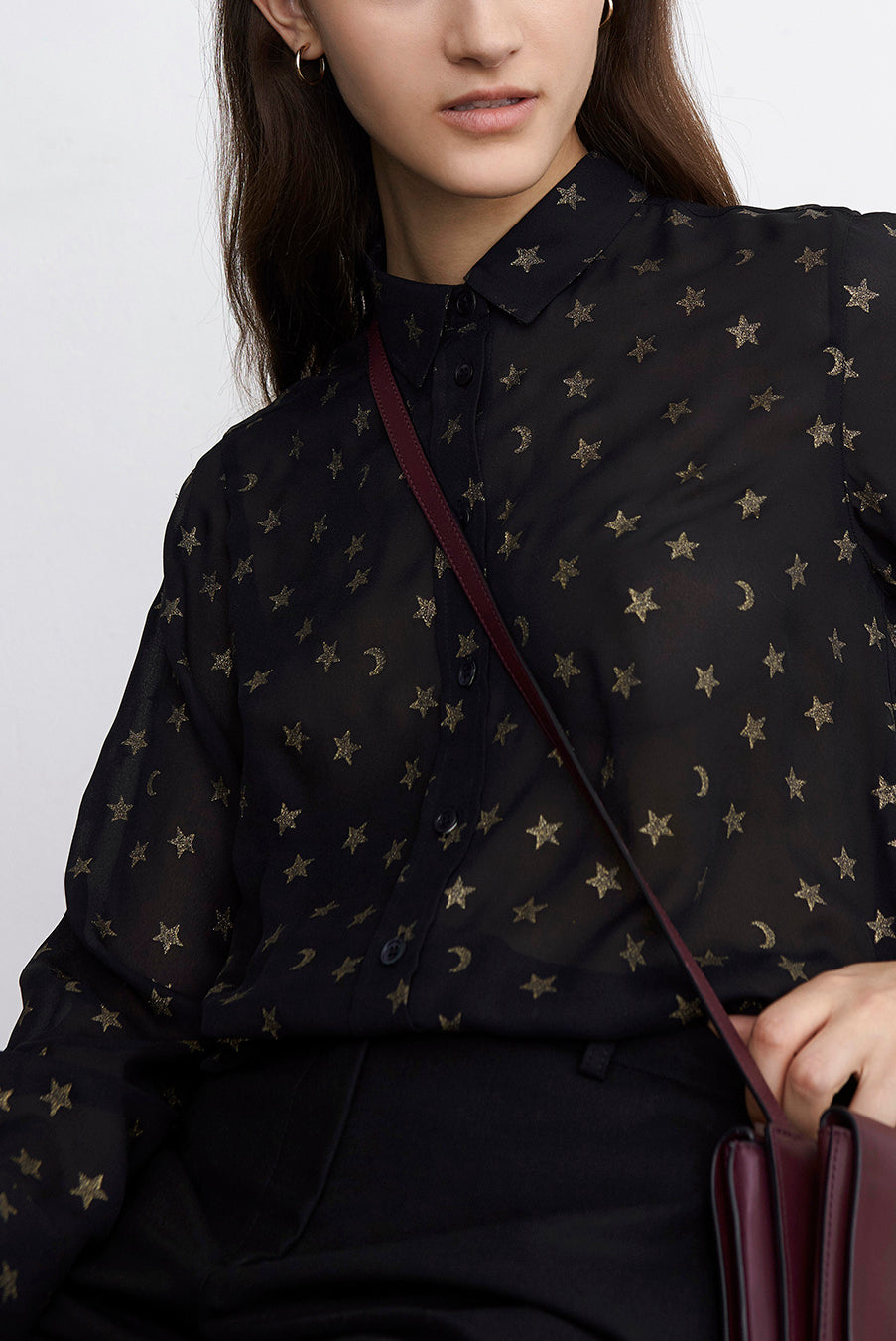 MAYA - Chemisier en Lurex Faume - seconde main