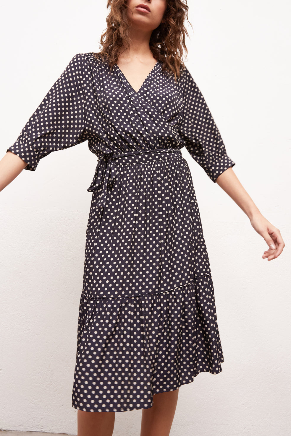 SASHA - Robe cache-c½ur à pois Faume - seconde main