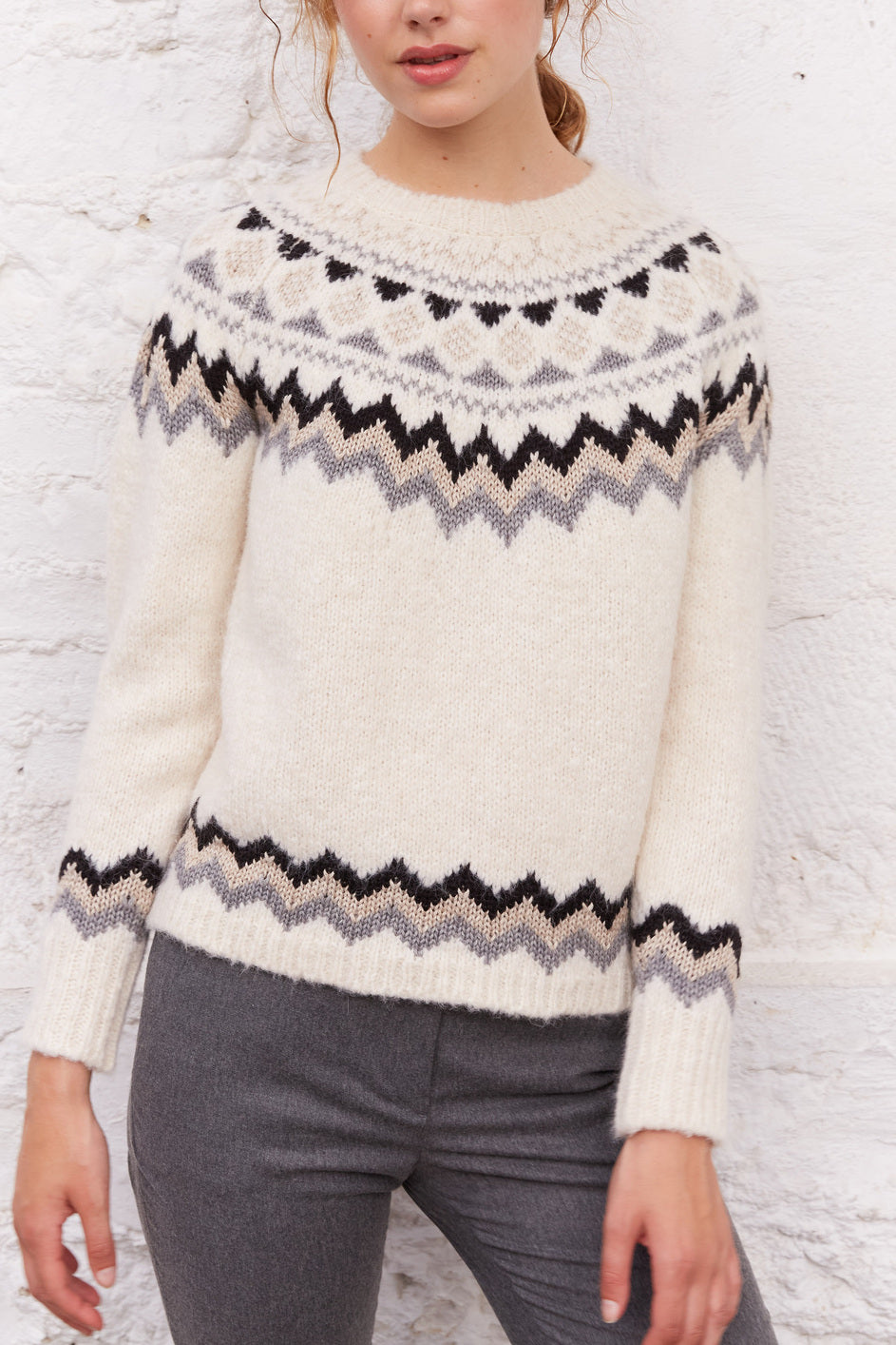 Pull droit à jacquard - LILA Faume - seconde main