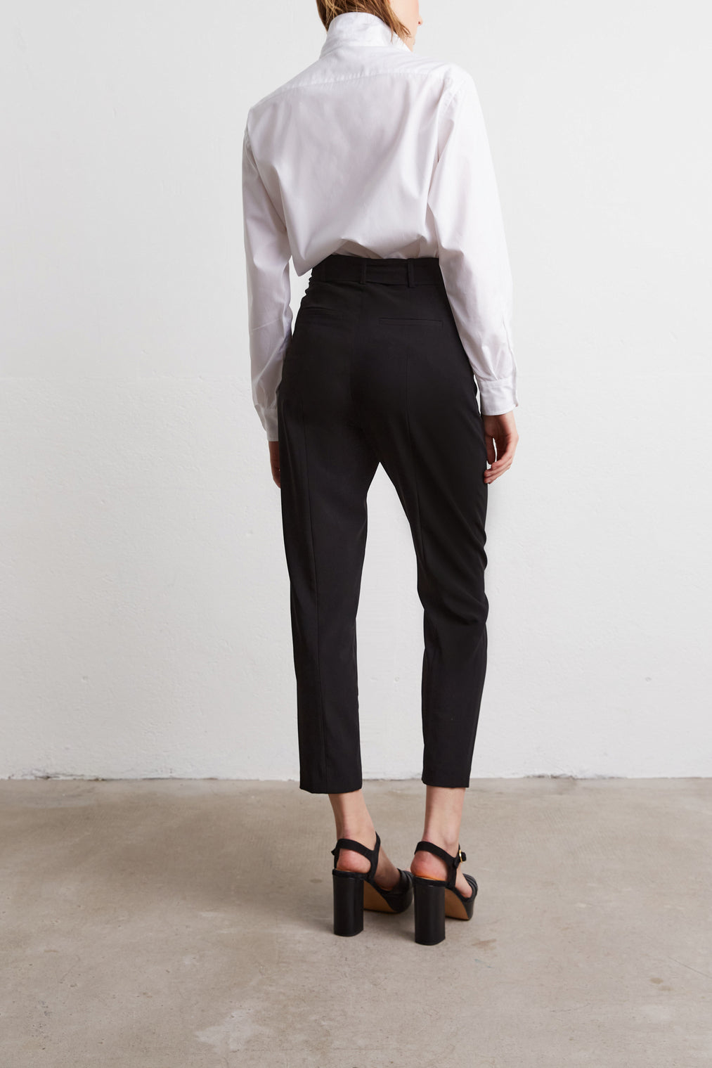 MARLONE - Pantalon large 7/8 en crêpe Faume - seconde main