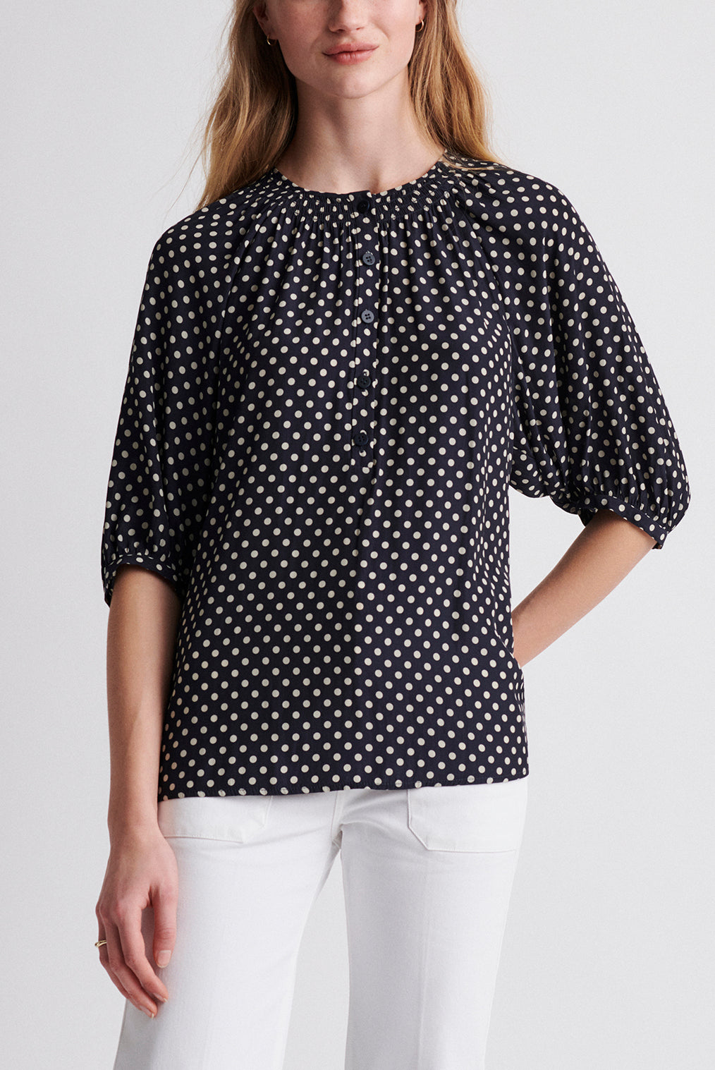 NAELE - Blouse loose en crêpe Faume - seconde main