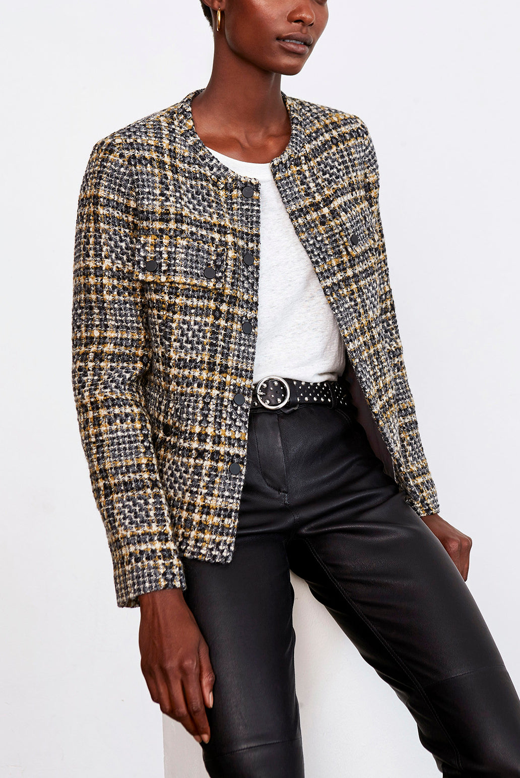 VIOLETTE - Veste en tweed coloré Faume - seconde main