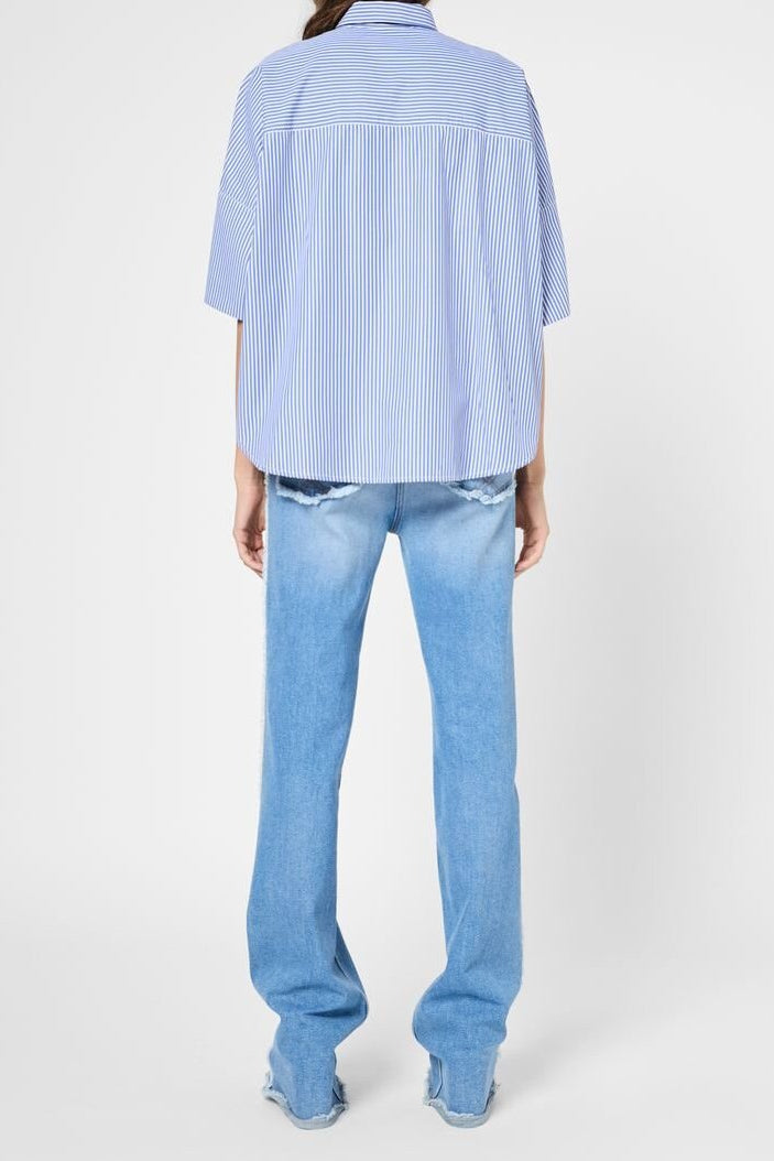 Chemise oversize en popeline rayée - USIS Faume - seconde main