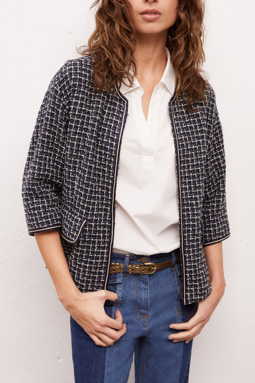 AGOSTINA - Veste courte en tweed Faume - seconde main