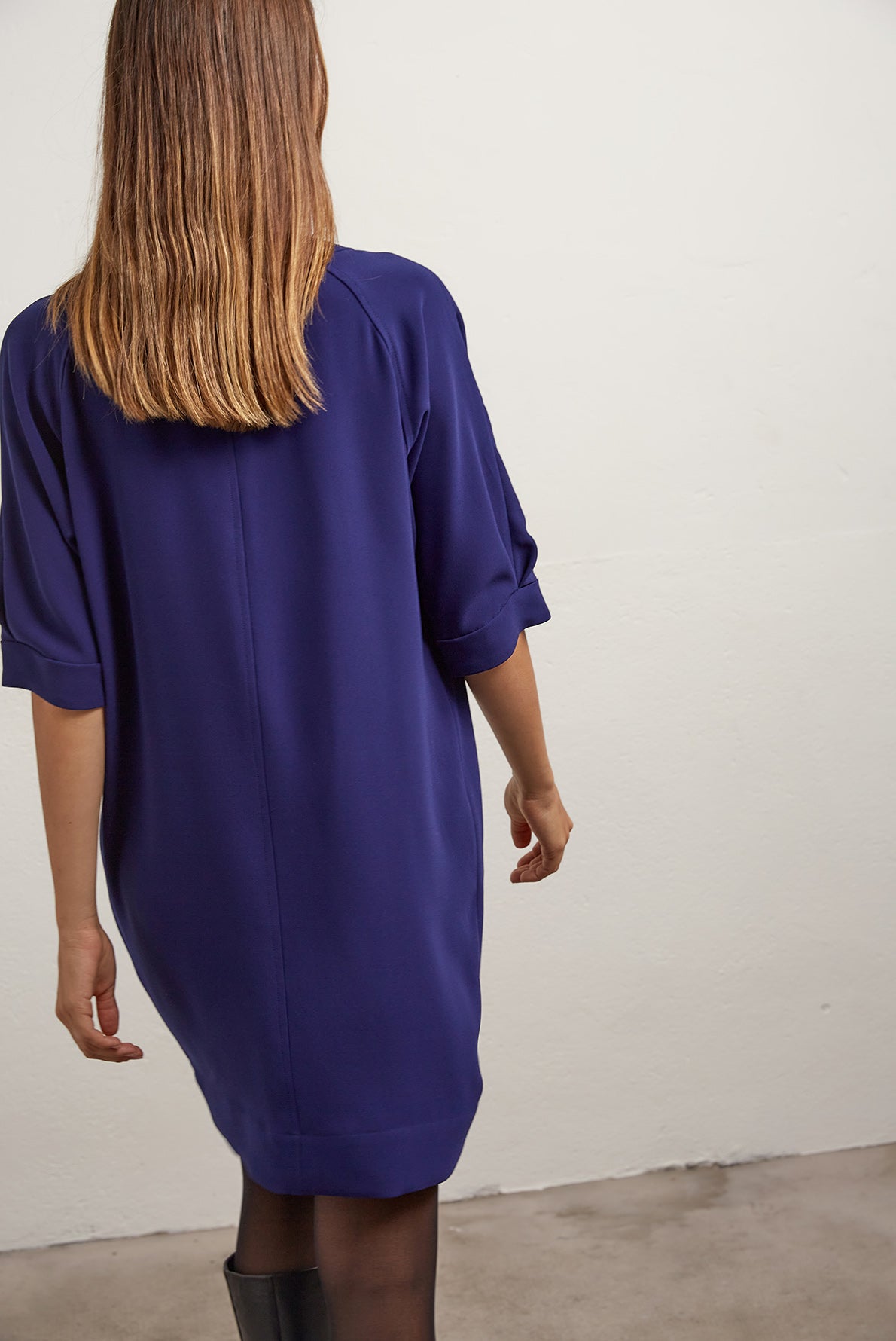 SIRIA - Robe loose en crêpe Faume - seconde main