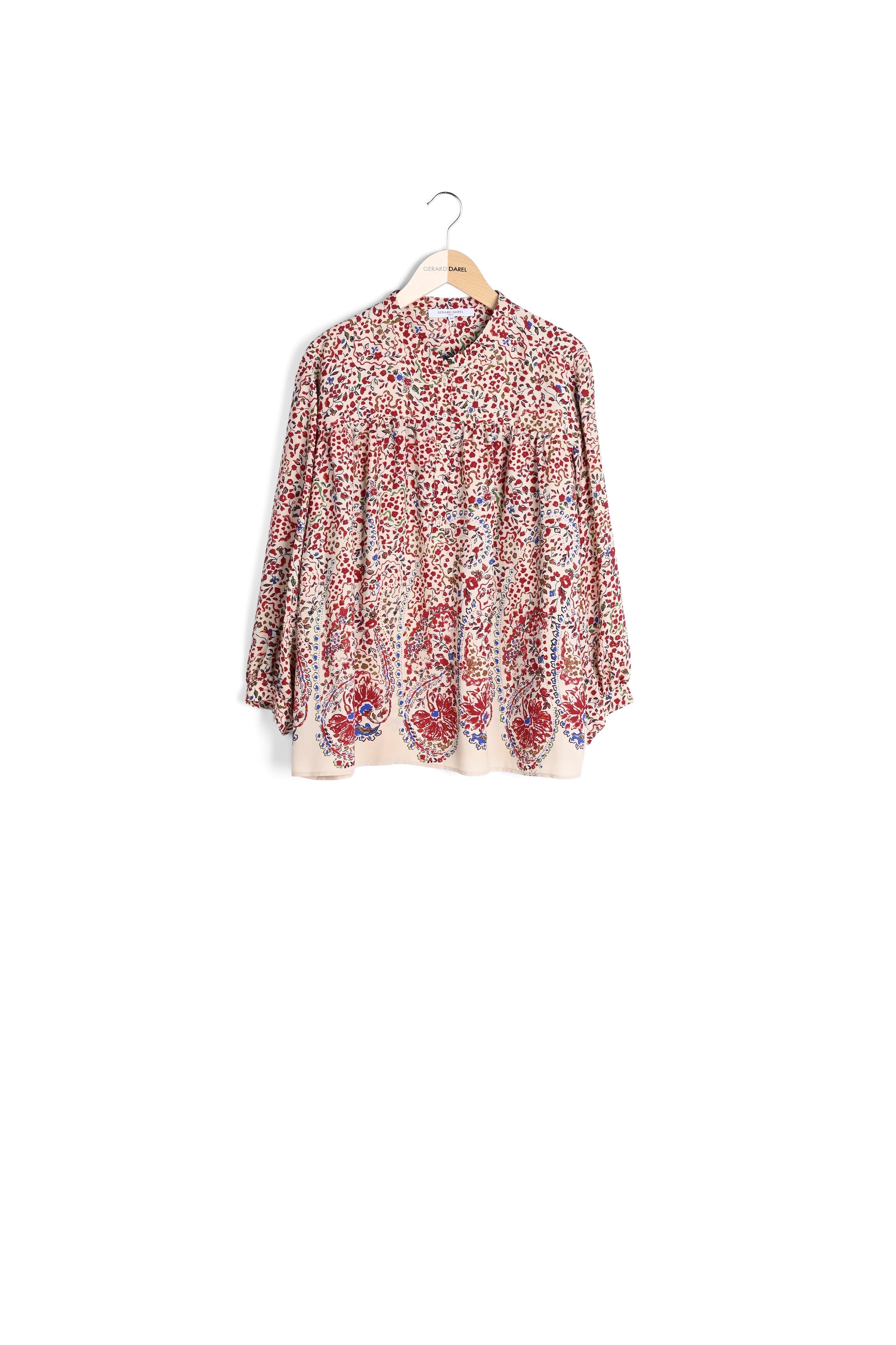 MARGOT - Blouse en crêpe imprimé floral Faume - seconde main