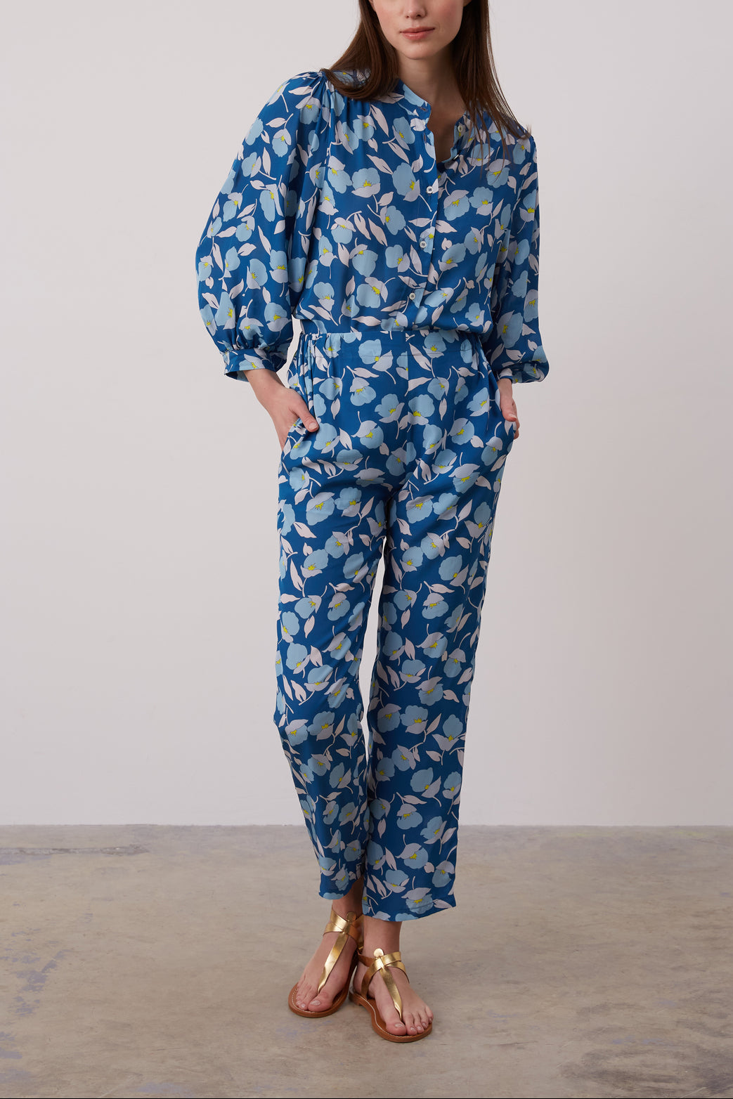 Pantalon fluide pivoines - DAMYA Faume - seconde main