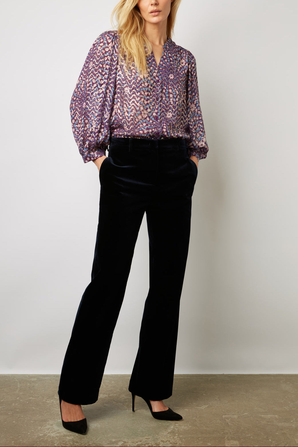 Pantalon droit de tailleur en velours - ELEONIE Faume - seconde main